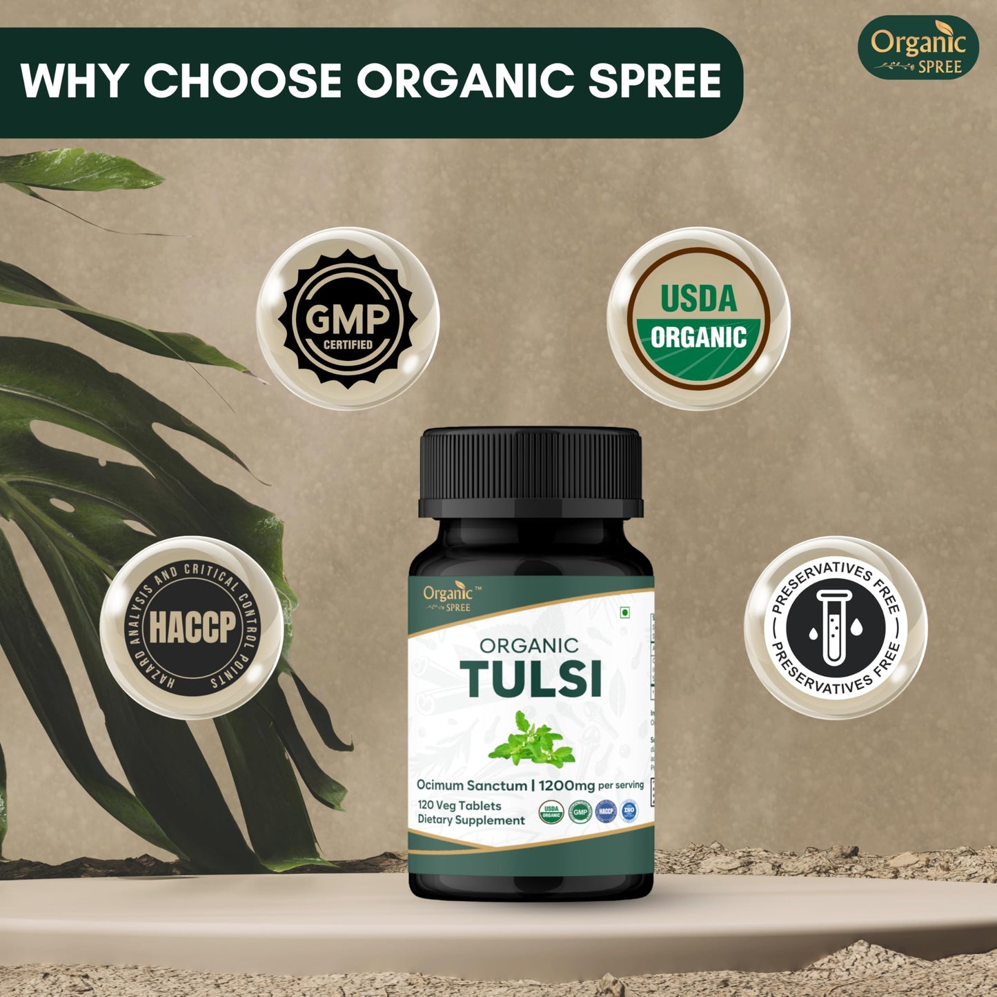 ORGANIC SPREE Tulsi Tablets 120