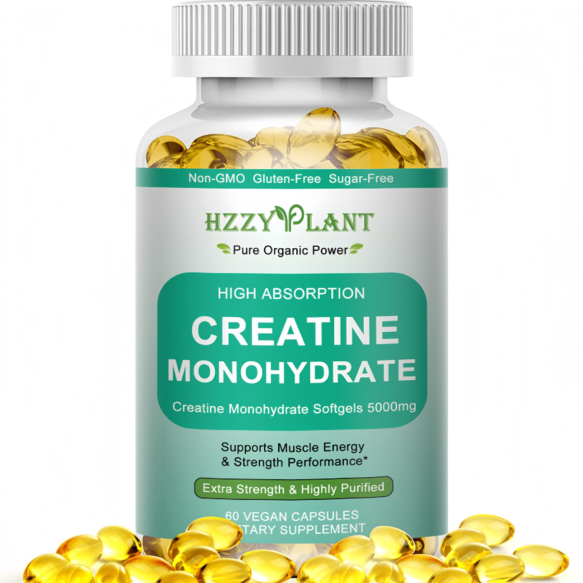 HZZYPLANT Creatine Monohydrate 5000mg Softgels 60 Count