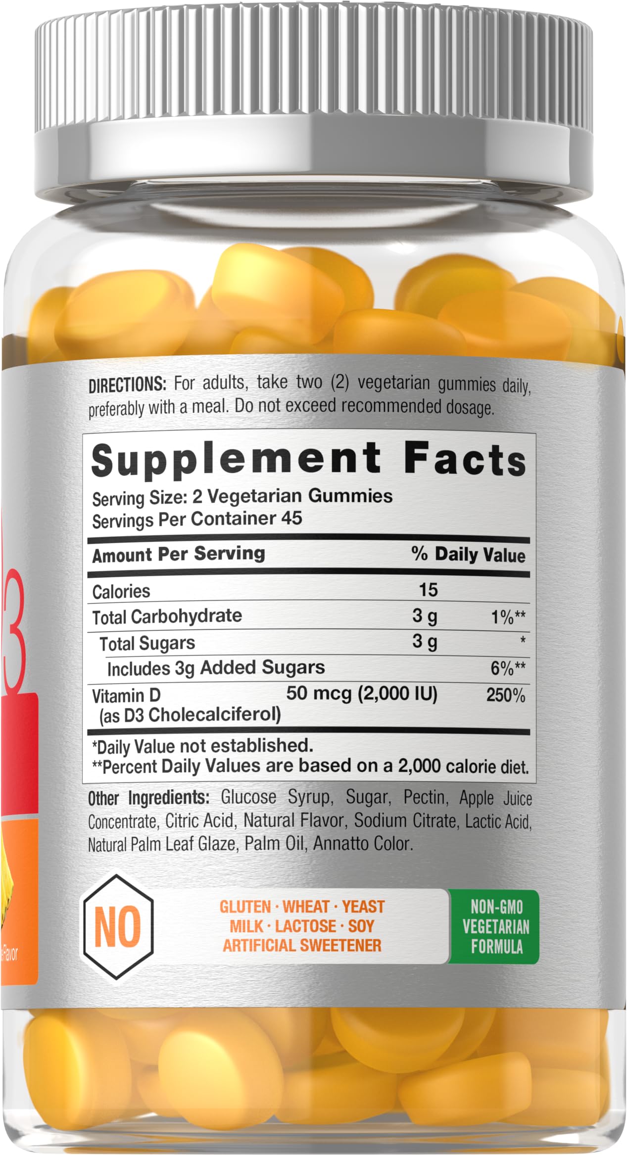 Horbäach Vitamin D3 2000 IU Gummies 90 Count