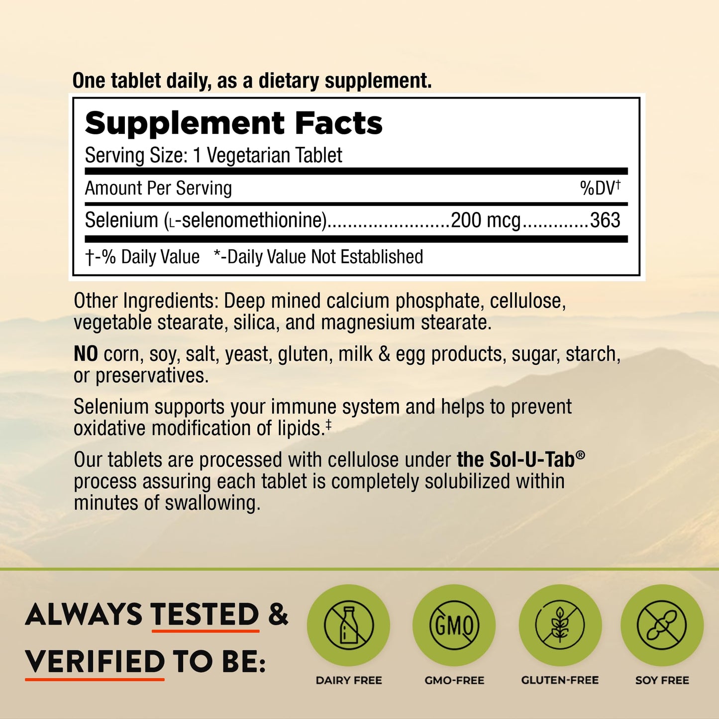 Mt. Angel Vitamins Selenium 200mcg Capsules 60
