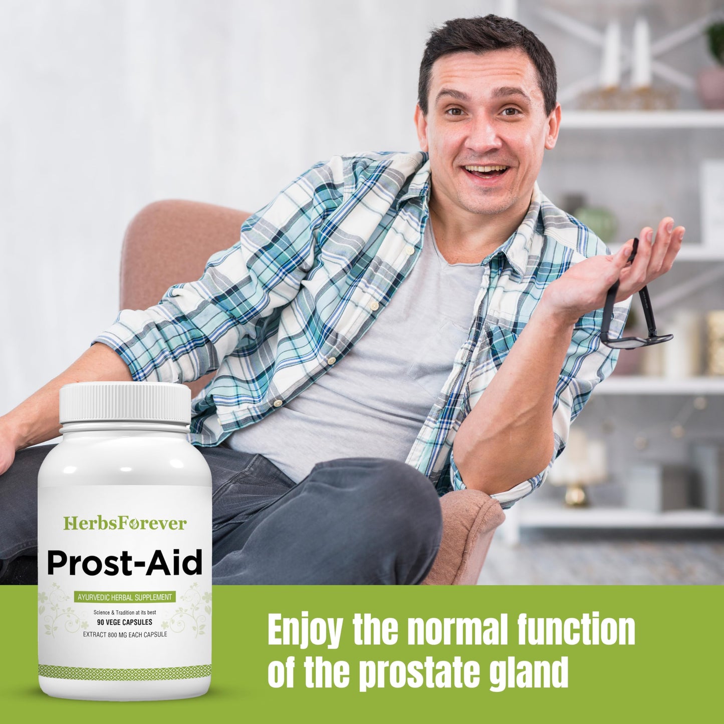 Herbsforever Prost-Aid Capsule Prostate Supplement Promotes Prostatic Health 90 Capsules