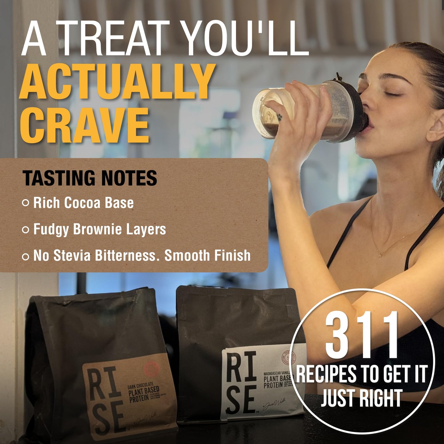 RISE311 Plant-Based Protein Powder for Men and Women Pouch 23 Servings