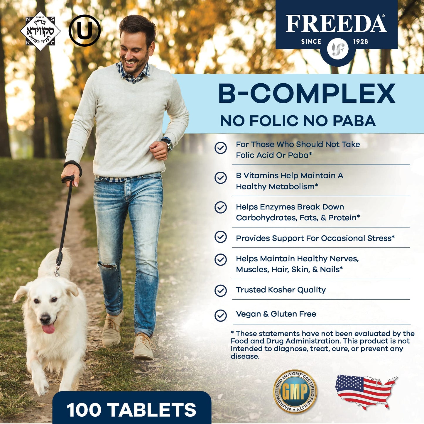 FREEDA Vitamin B Complex Tablet 100 Count
