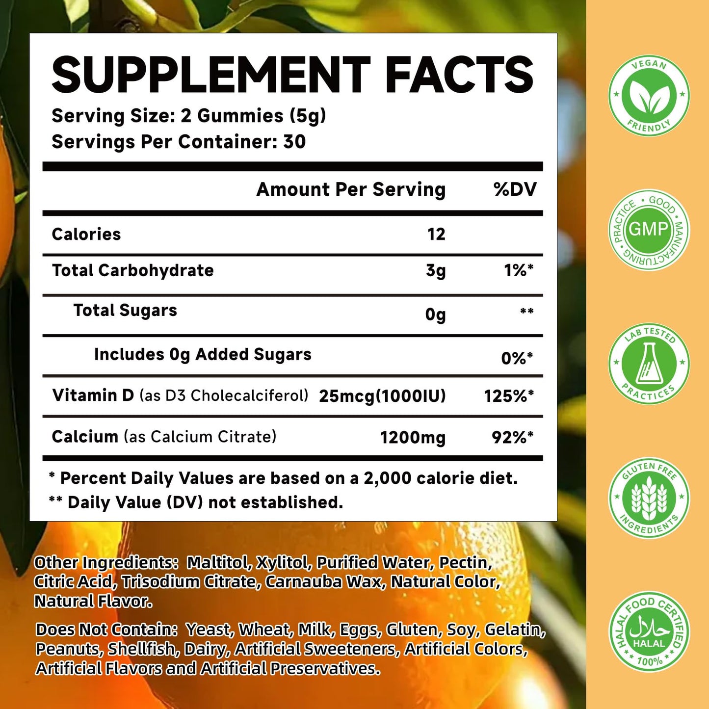 MOORGUMY Calcium Citrate Gummies 60 Count