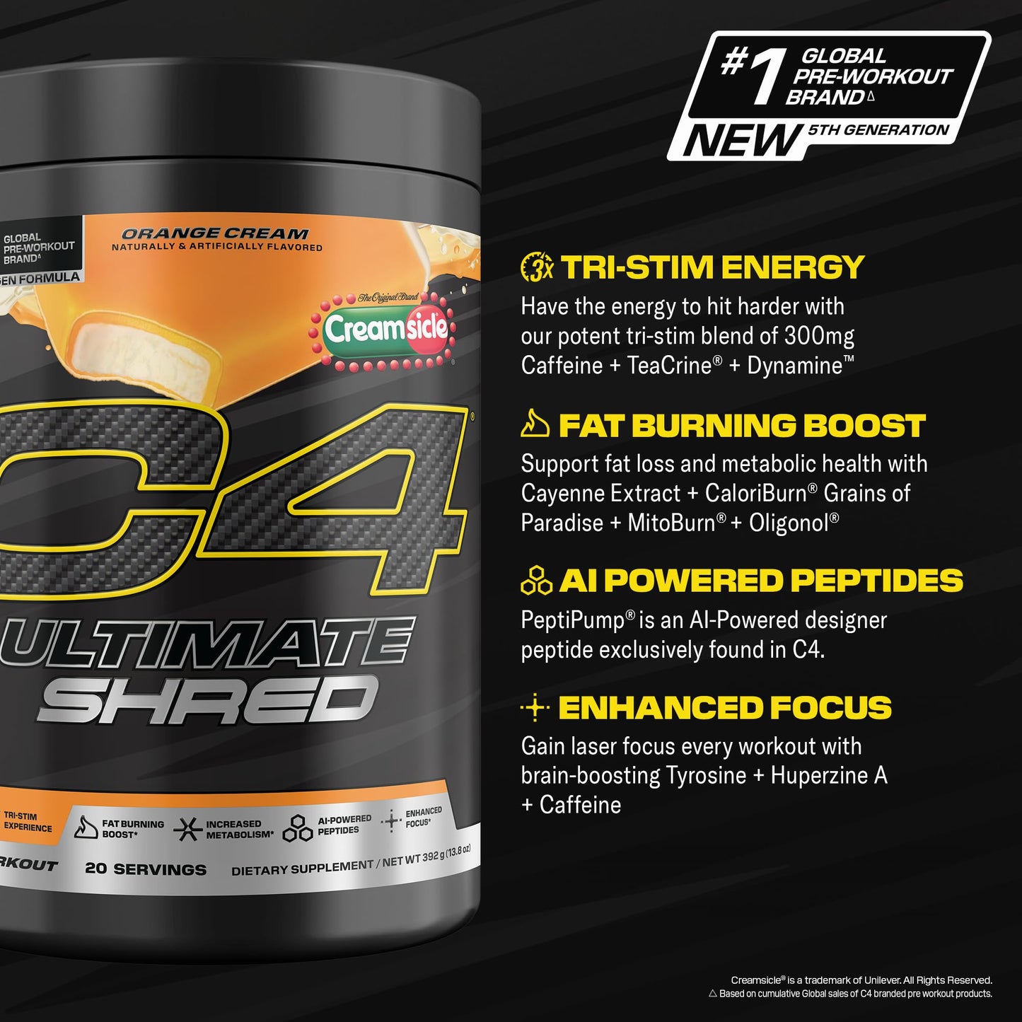 C4 Ultimate Shred Pre Workout Powder, 20 Servings