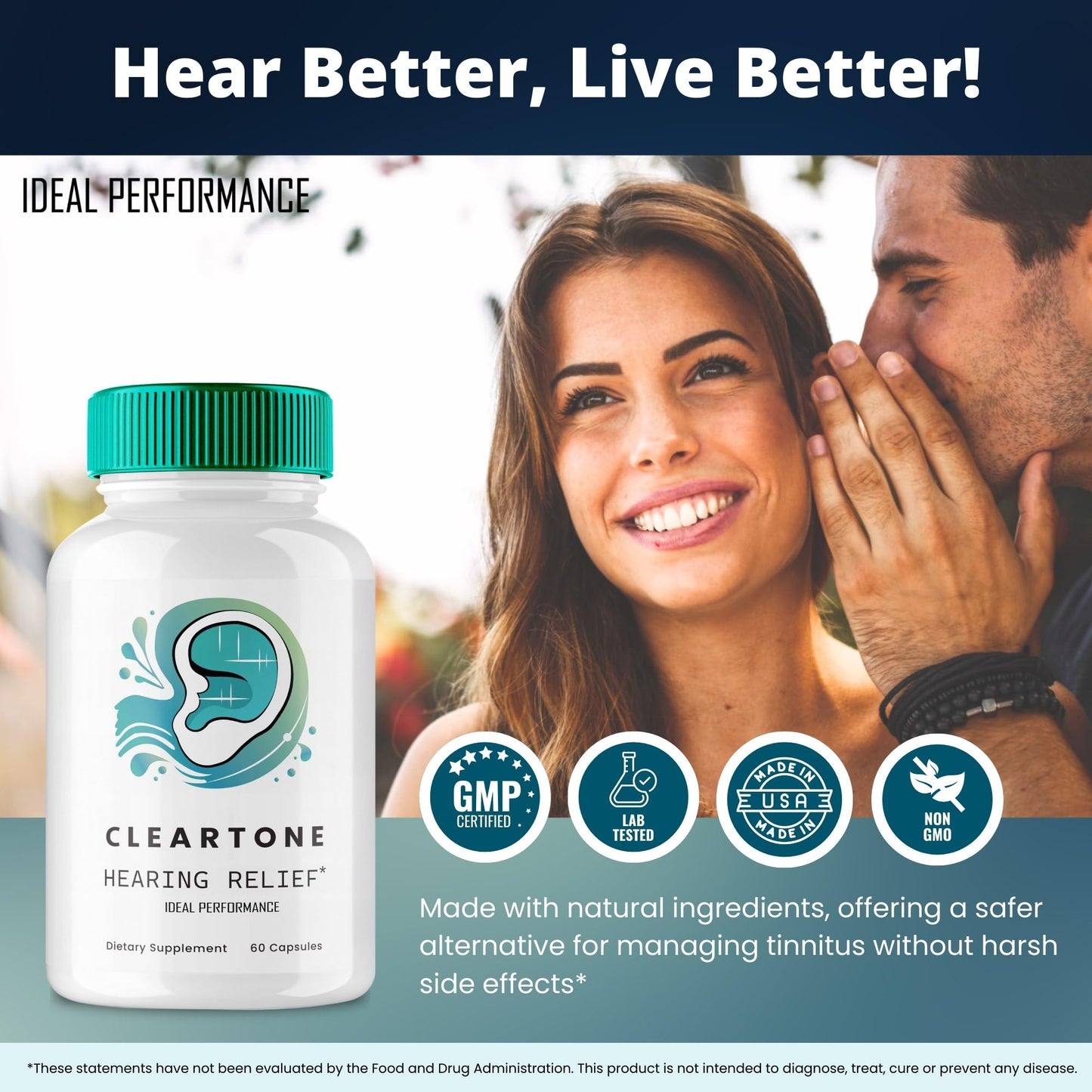 Ideal Performance Cleartone Tinnitus Relief for Ringing Ears, 180 Capsules