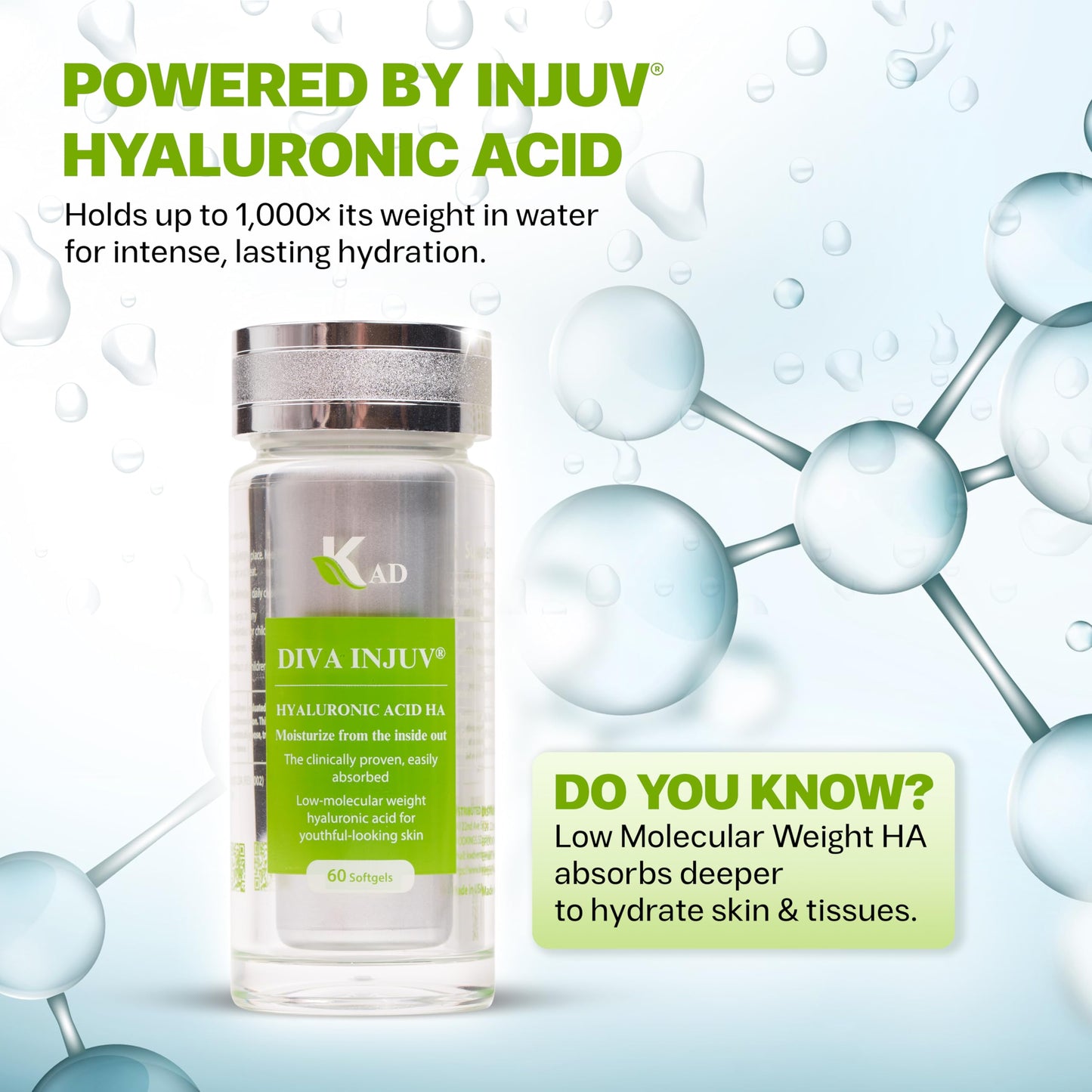 Diva Injuv Hyaluronic Acid Supplement Softgels 60 Count