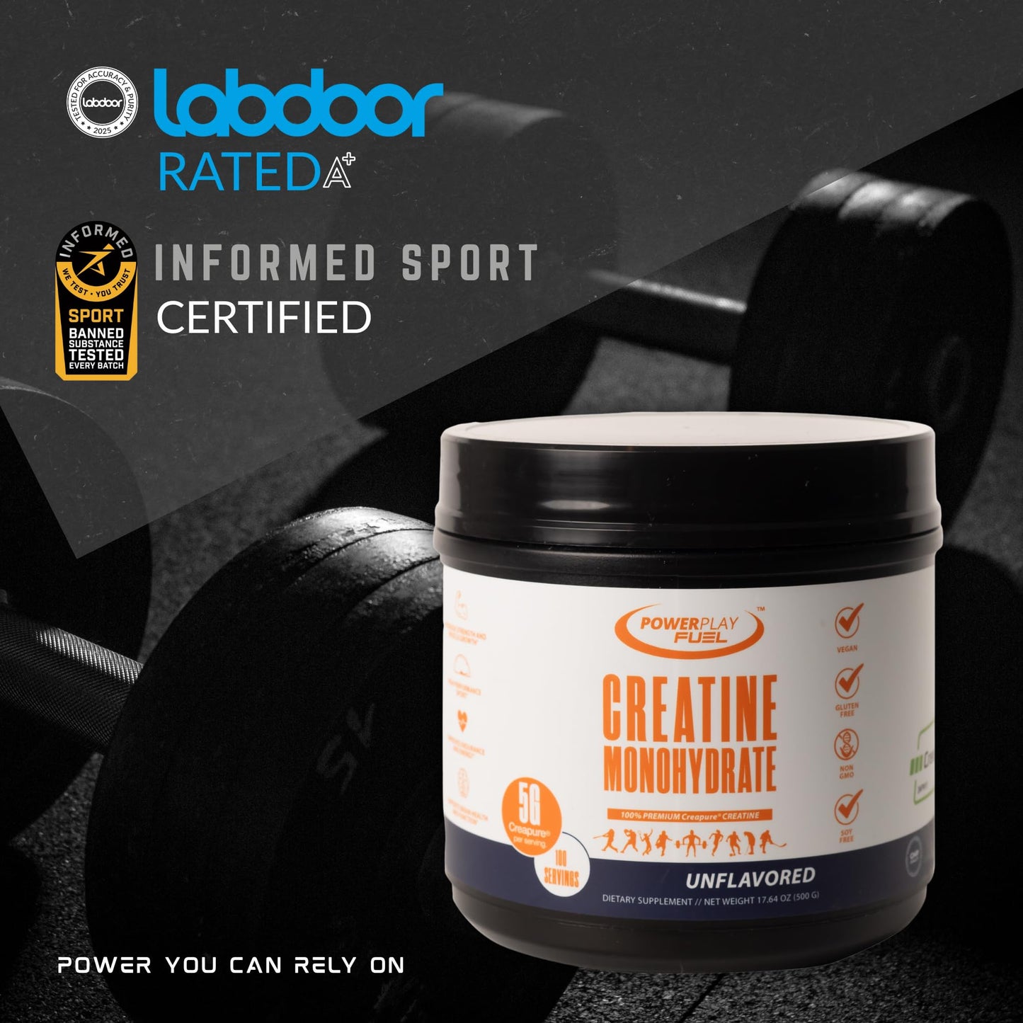 POWER PLAY FUEL Creatine Monohydrate Powder 100 Servings