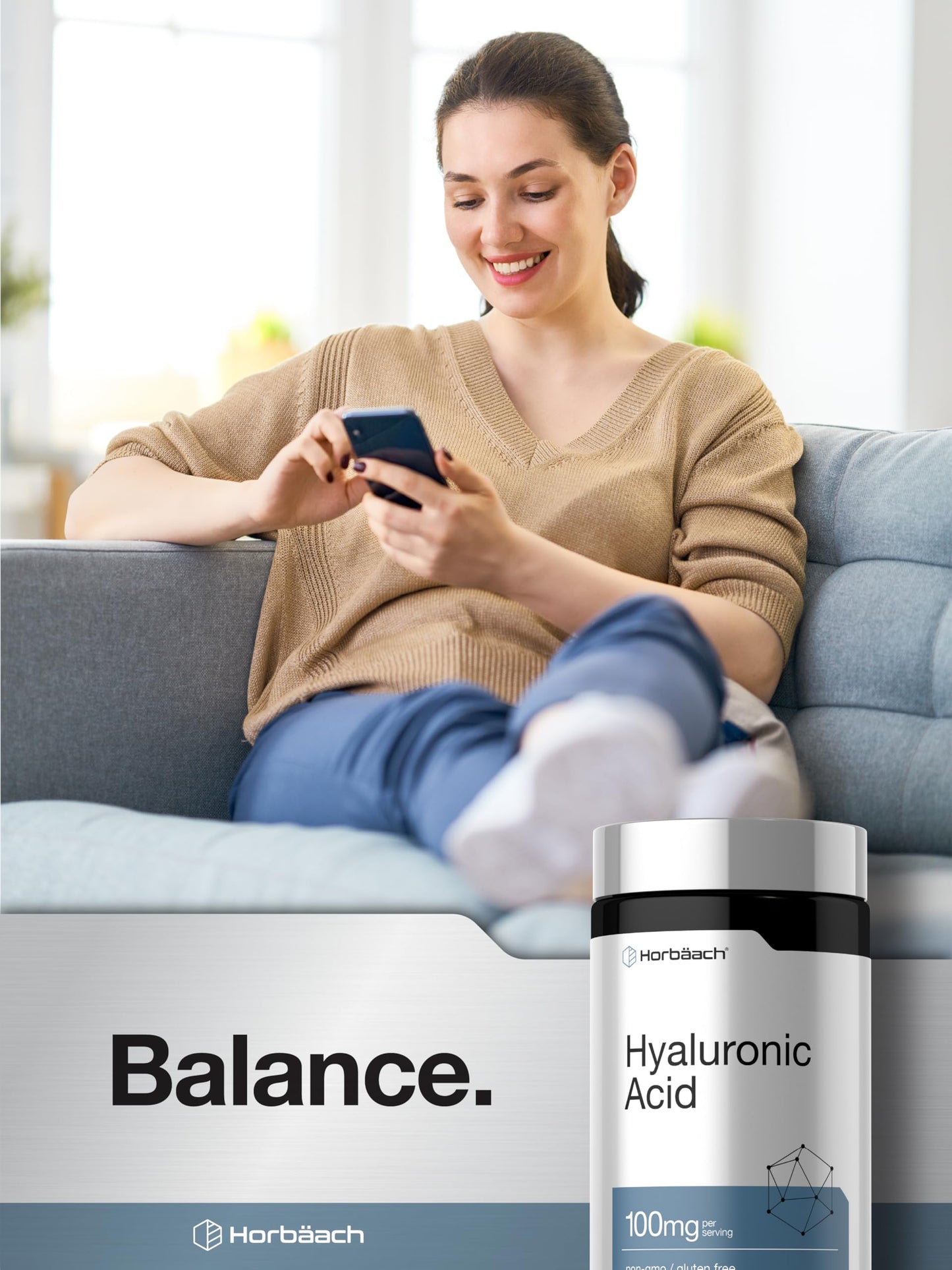 Horbäach Hyaluronic Acid Supplement 100mg Capsule, 120 Capsules
