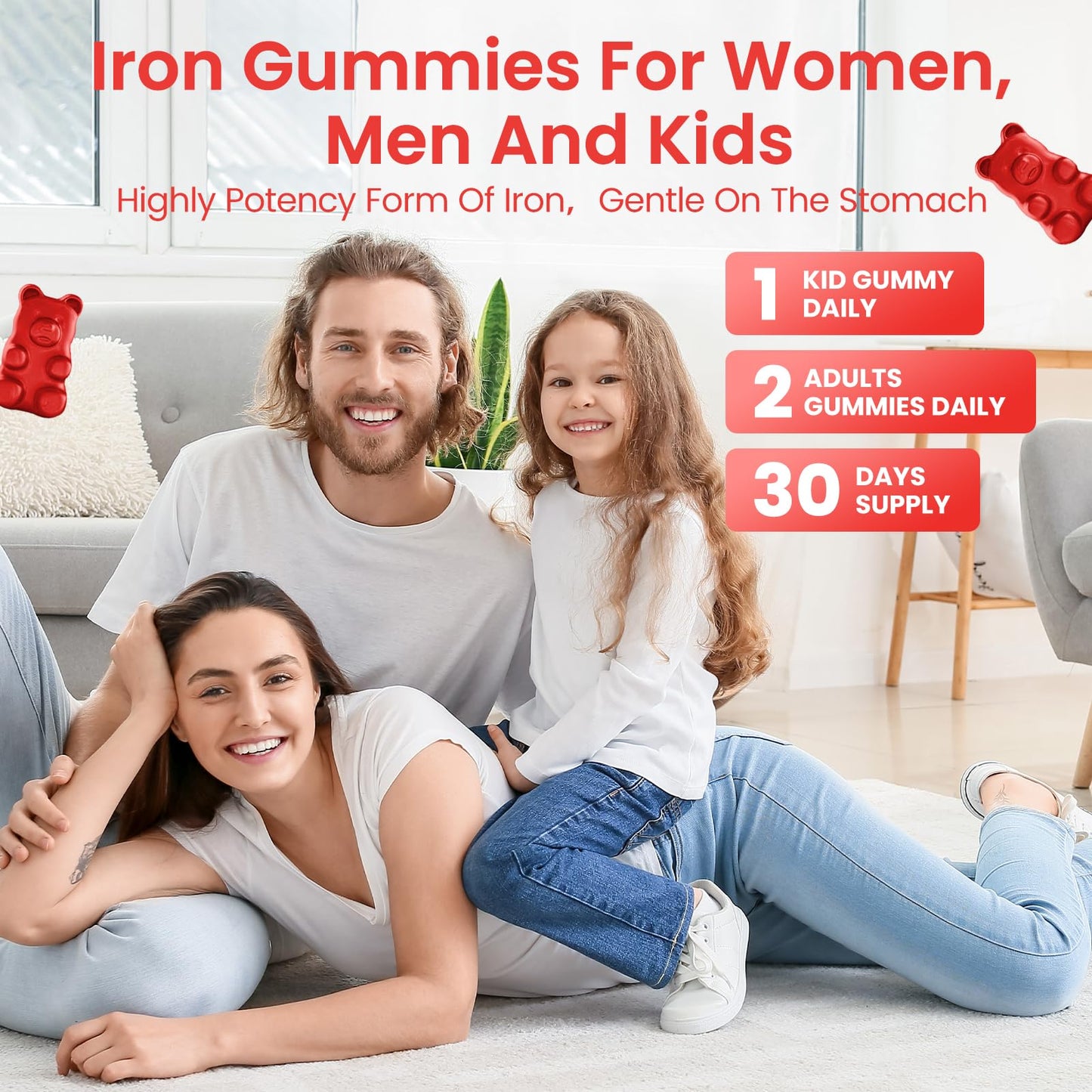 GZ HAOYUAN Iron Gummies with Multivitamin Gummies 60