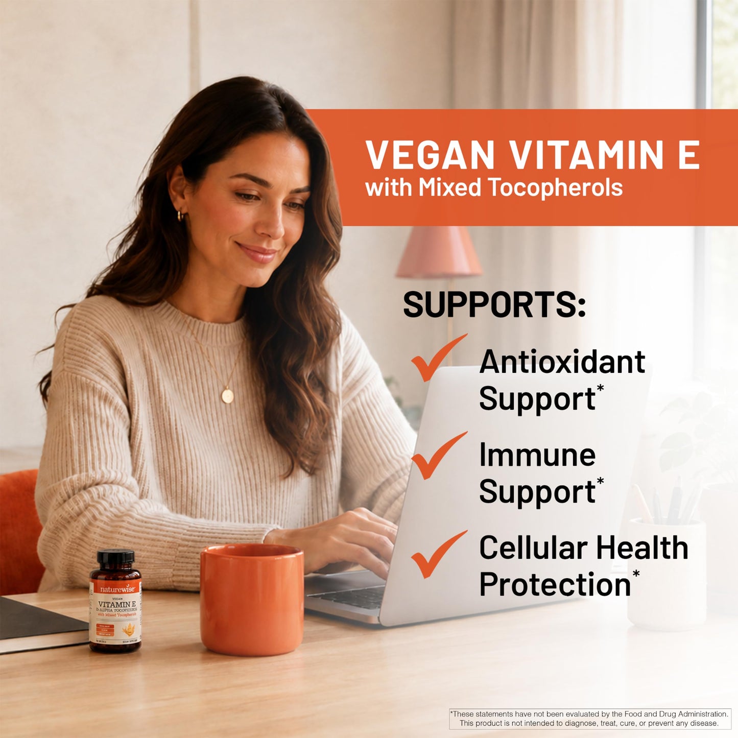 NatureWise Vegan Vitamin E 400 IU as D-Alpha - 268mg D Alpha Softgels, 100 Count