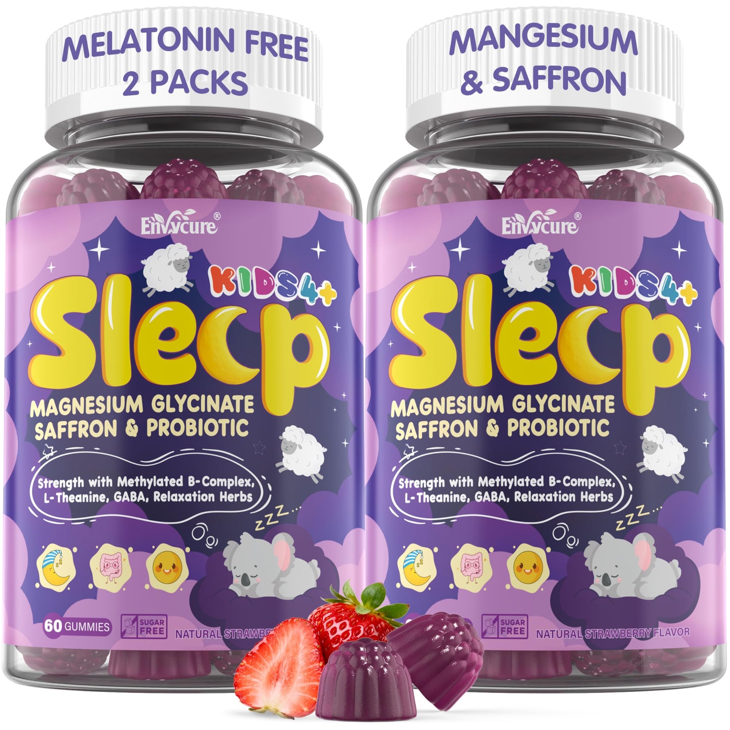 EnvyCure Kids Sleep Gummies No Melatonin 120 Gummies