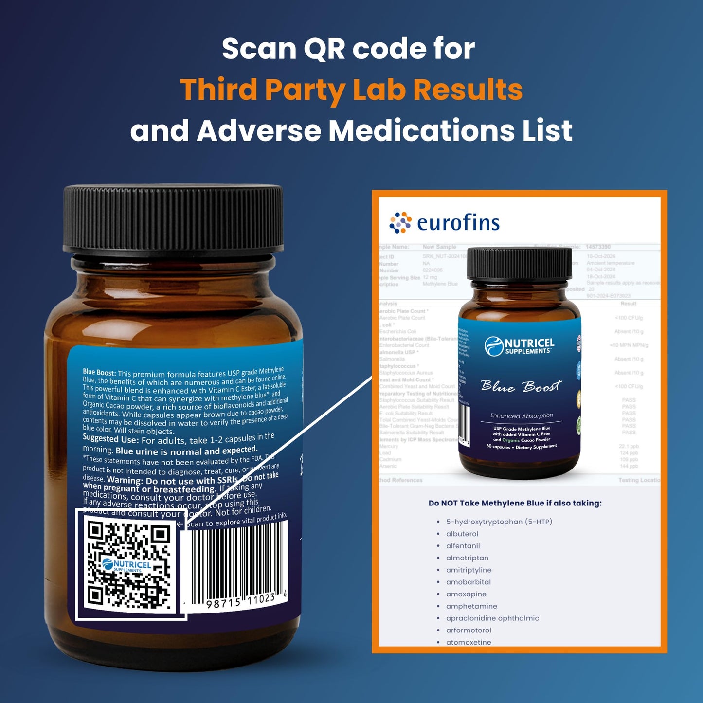 Nutricel Supplements Methylene Blue Capsules 60 Count