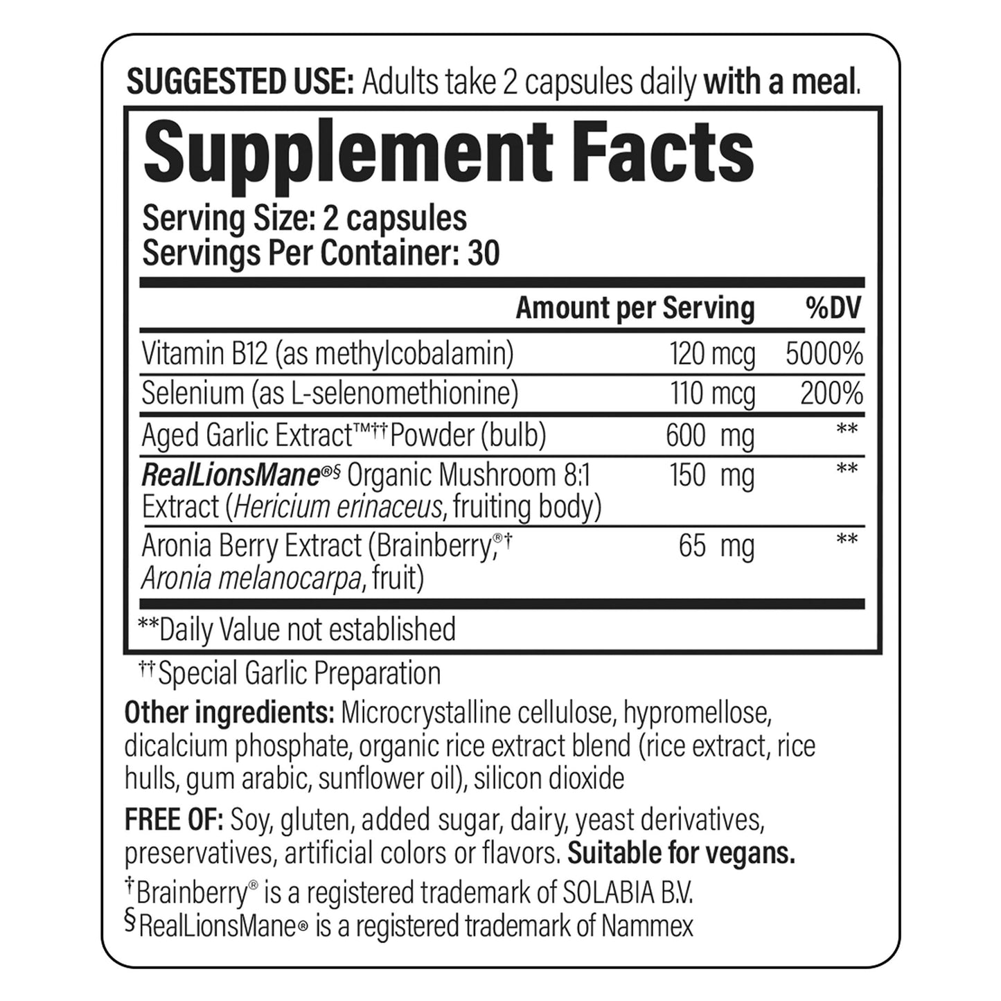 Kyolic Specialty Series Smart Mushrooms+ 60 Capsules