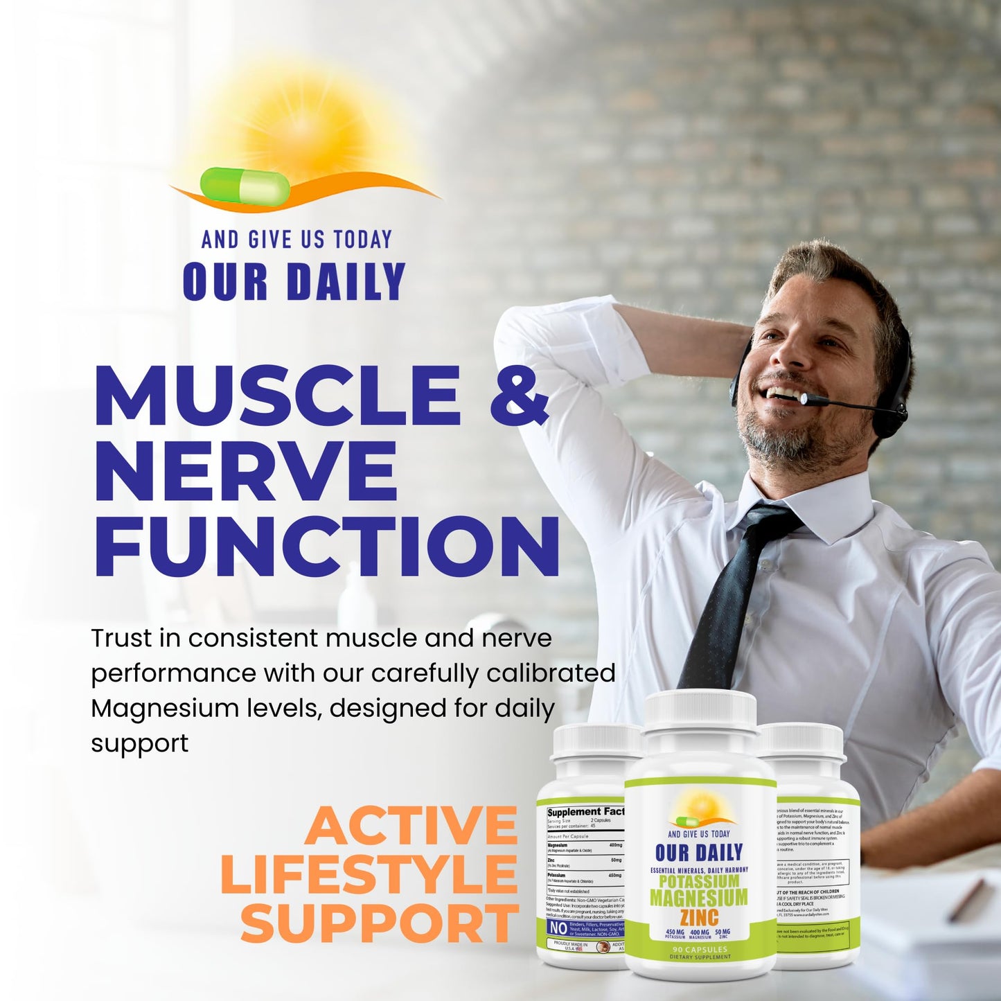 AND GIVE US TODAY OUR DAILY Potassium Magnesium Supplement + Zinc Capsules, 90 Count