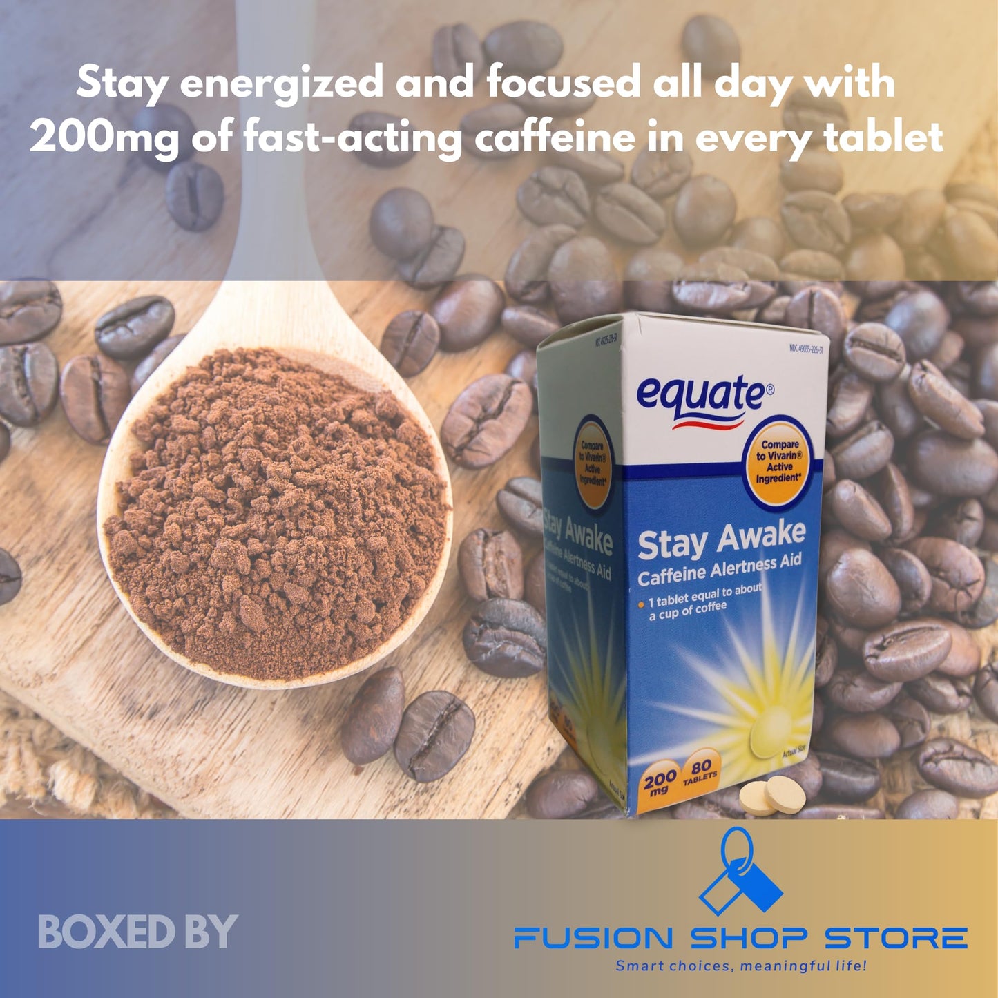 Fusion Shop Store Caffeine Stay Awake 200mg 80 Tablets