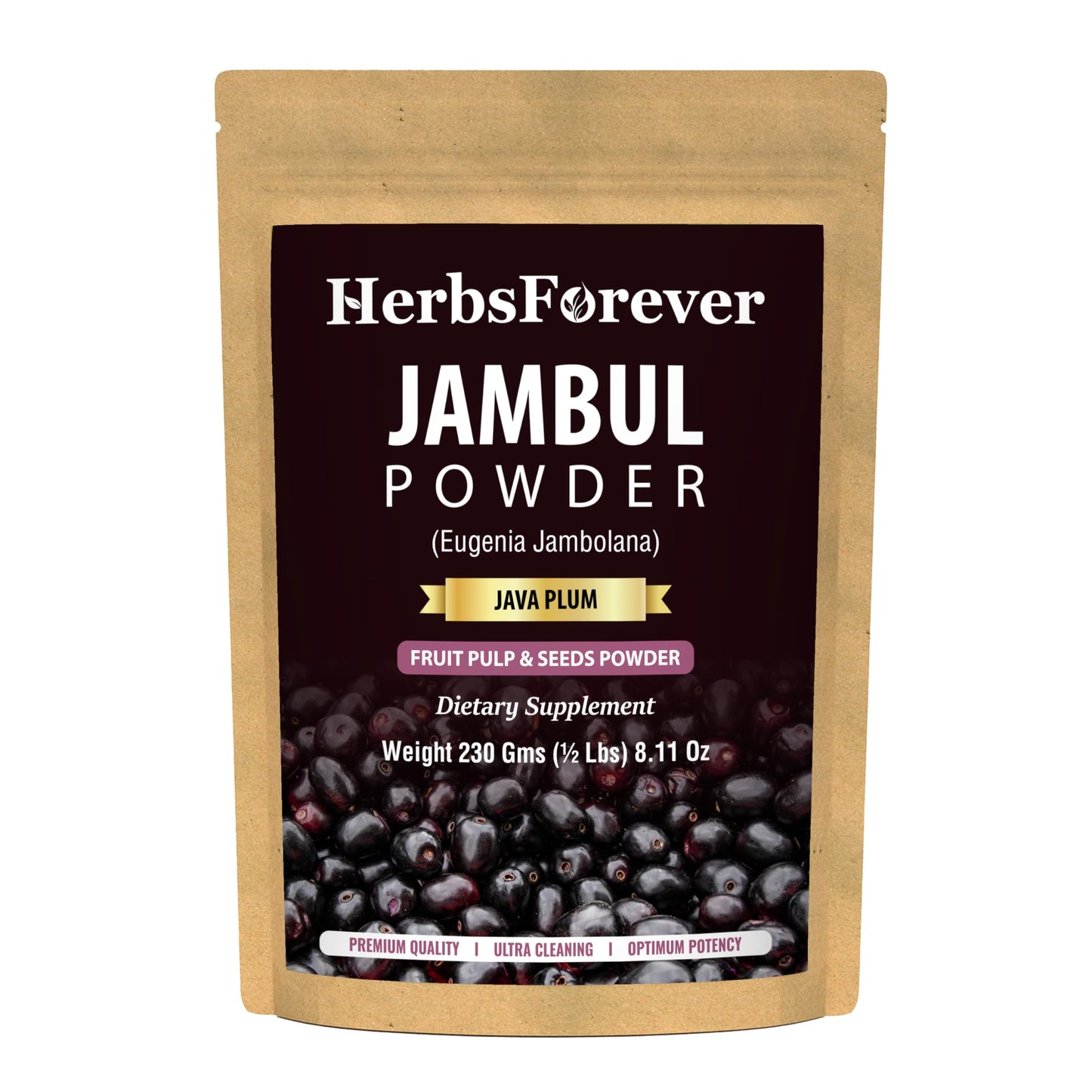 Herbsforever Jambul Java Plum (Eugenia Jambolana) Syzygium Cumini Powder, 8.11 Ounces