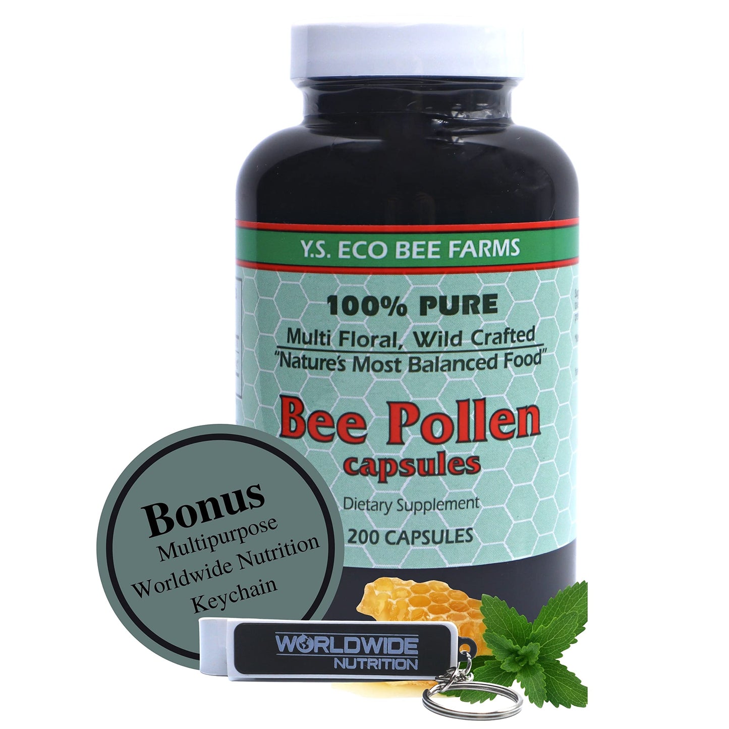 Worldwide Nutrition Bee Pollen Capsules 200 Count