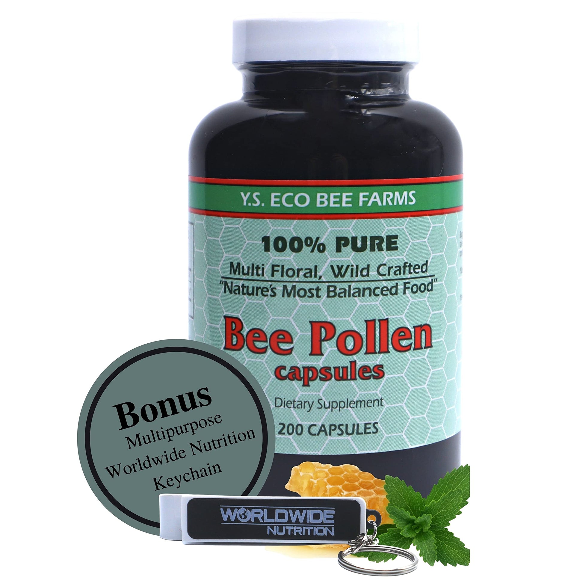 Worldwide Nutrition Bee Pollen Capsules 200 Count