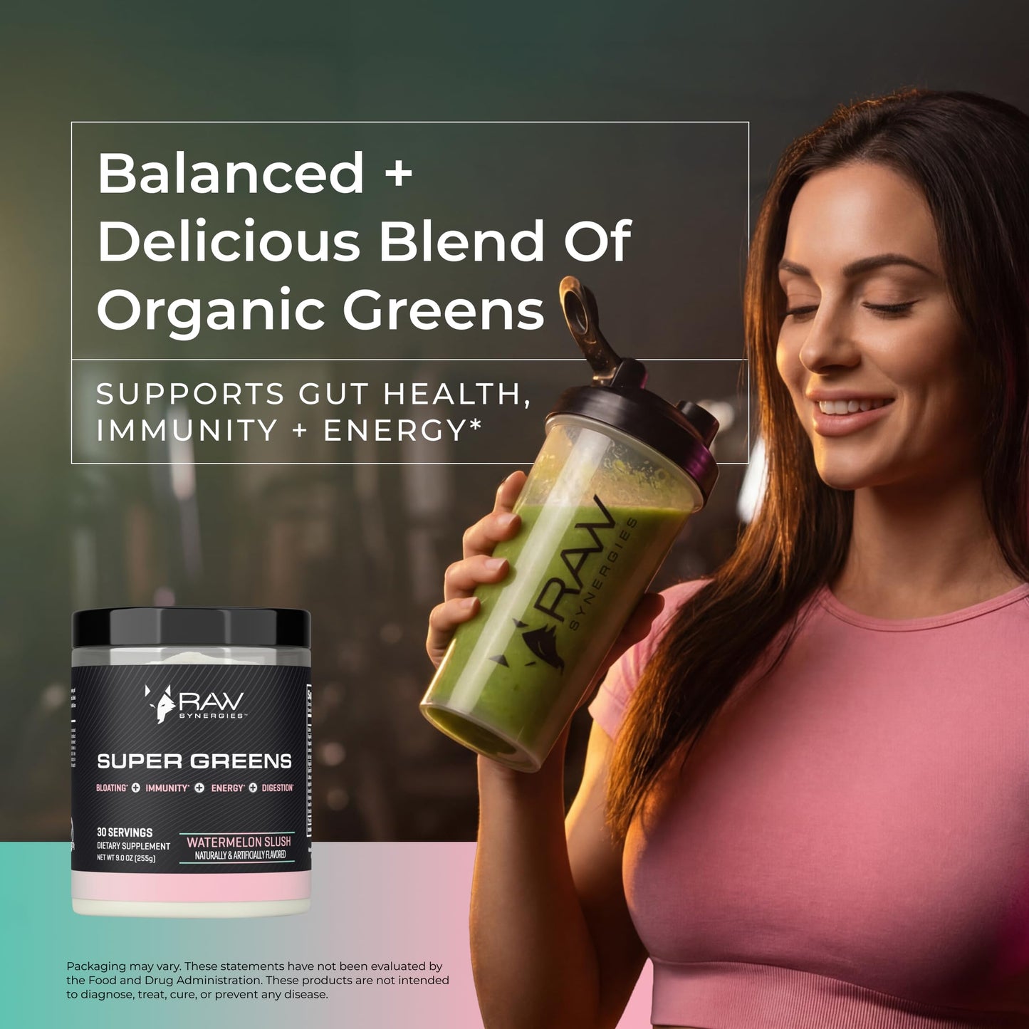 RAW Synergies Daily Superfoods Greens Watermelon Powder 22.58 Ounce