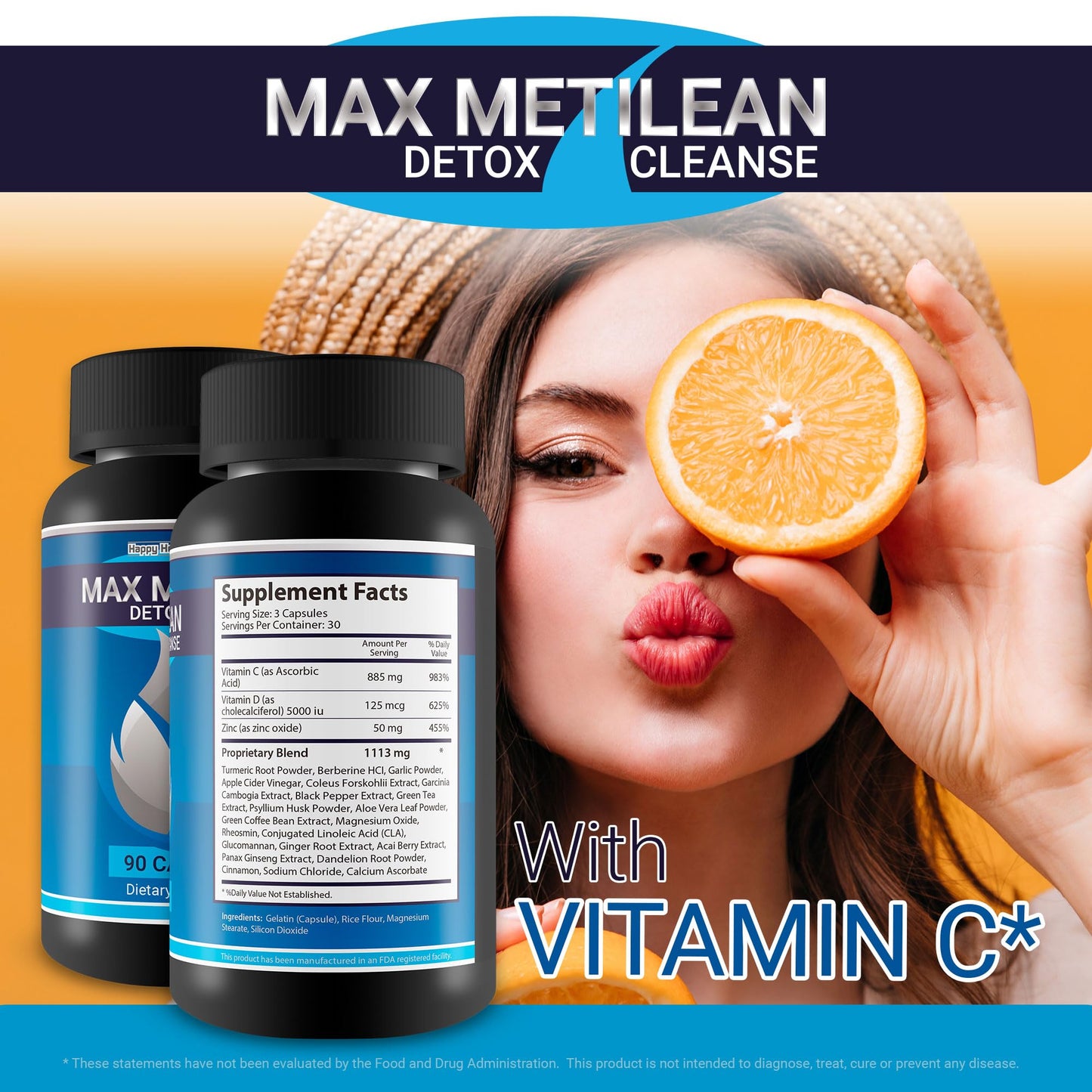 Happy Health Marketplace Max Metilean Detox Cleanse Capsule 90 Count