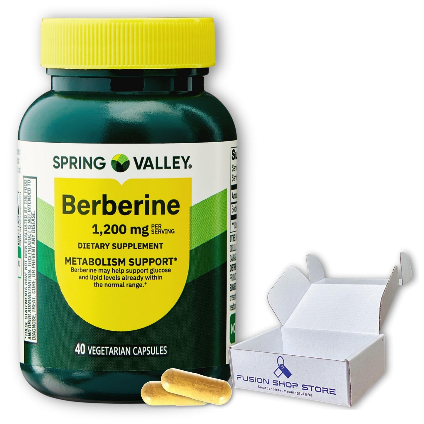 Fusion Shop Store Berberine Metabolism Support Capsule 40 Count