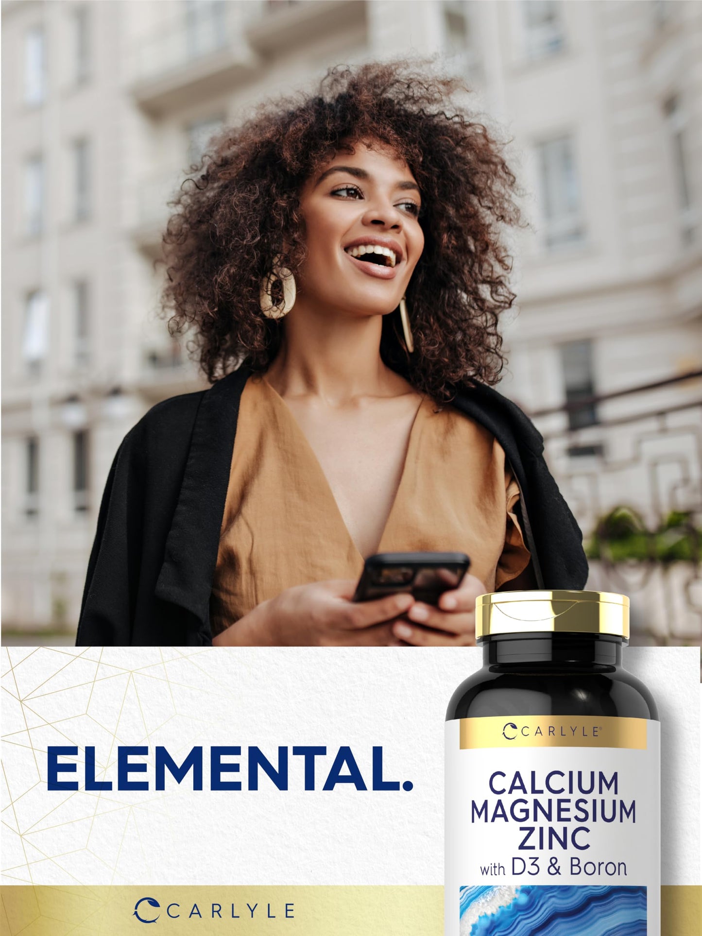 Carlyle Calcium Magnesium Zinc D3 Boron Caplets, 300 Count