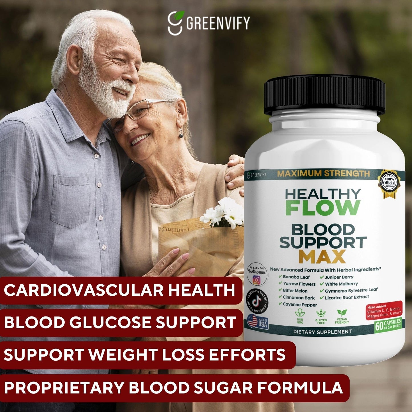 GREENVIFY Healthy Flow Blood Support Max Capsules 120