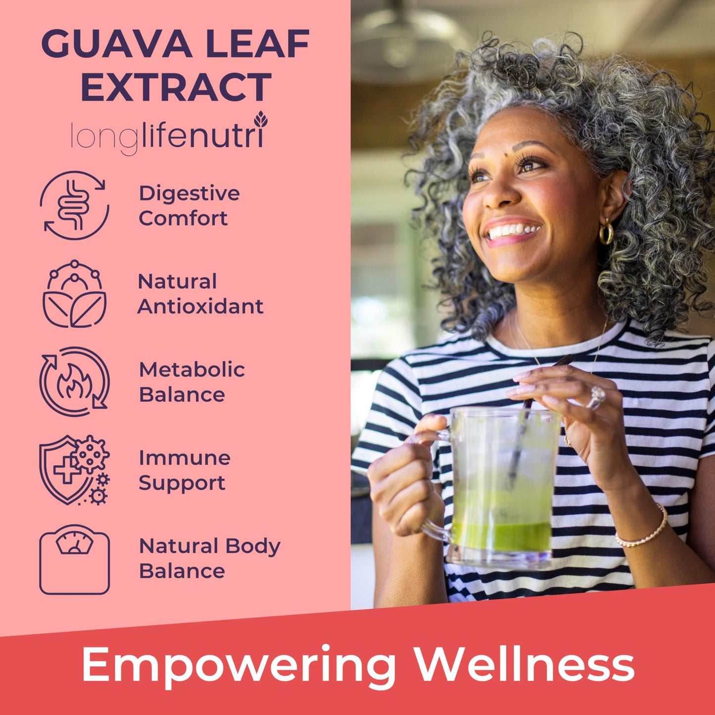 LongLifeNutri Guava Leaf Extract 1000mg Capsule 180 Count