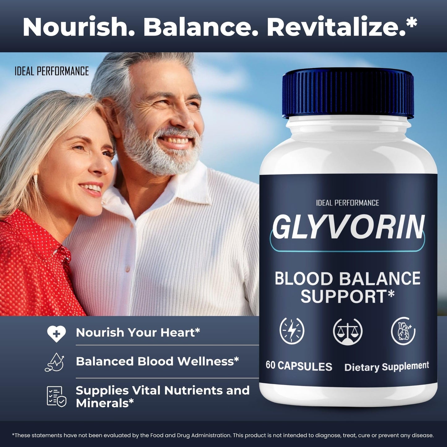 IDEAL PERFORMANCE Glyvorin Advanced Formula Blood Support Capsule 60 Count
