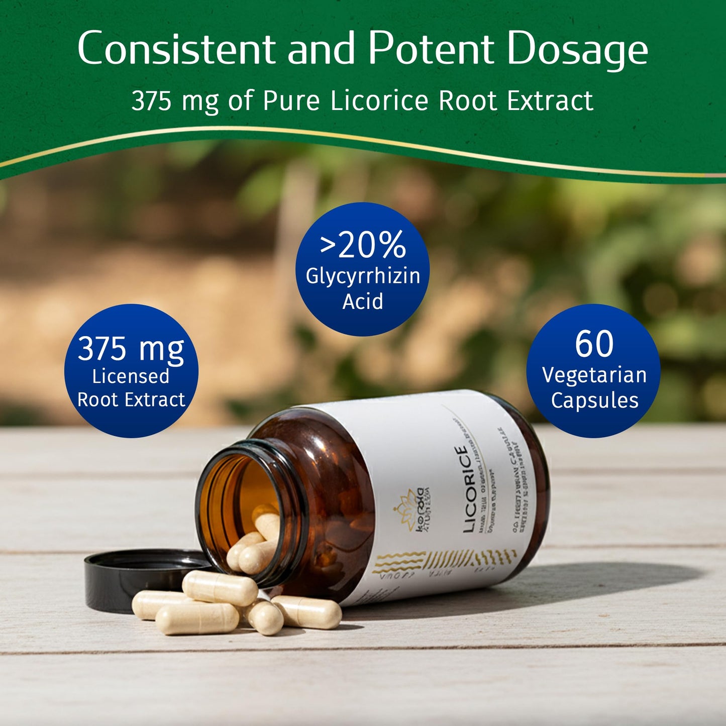 Kerala Ayurveda Licorice Root Herbal Supplement 375mg Capsules 60 Count