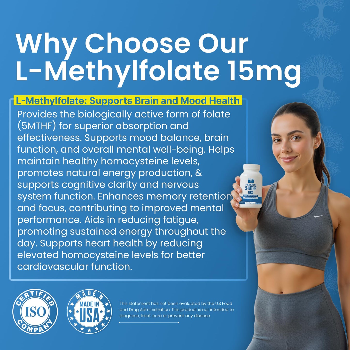 LifeStrength L-Methylfolate 15 MG Capsules 120 Count