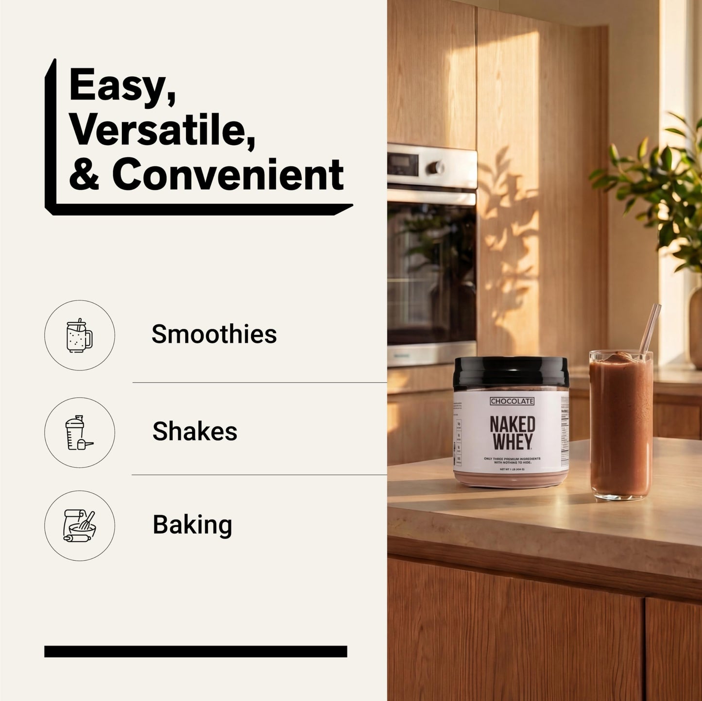 NAKED Chocolate Whey Protein Powder, 16