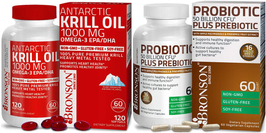 Bronson Antarctic Krill Oil 1000 mg Softgel, 2-Count