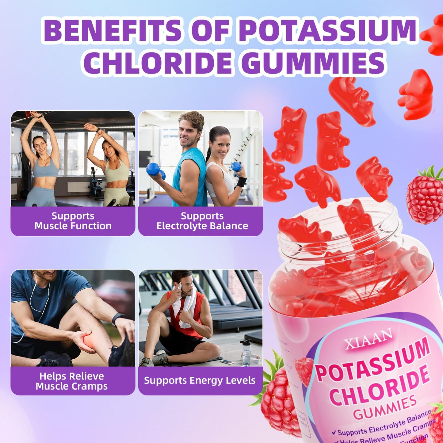 XIAAN Potassium Gummies 120 Count