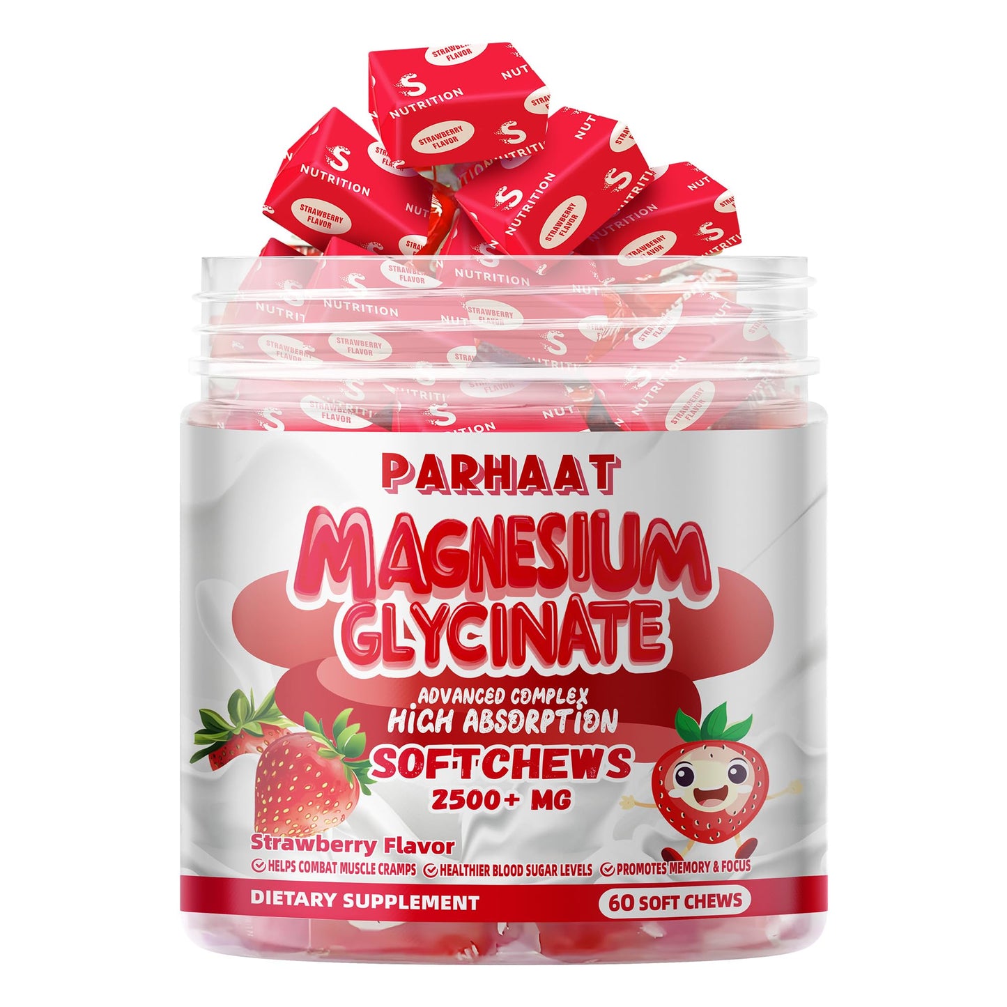 Parhaat Magnesium Glycinate Soft Chews, 60 Count