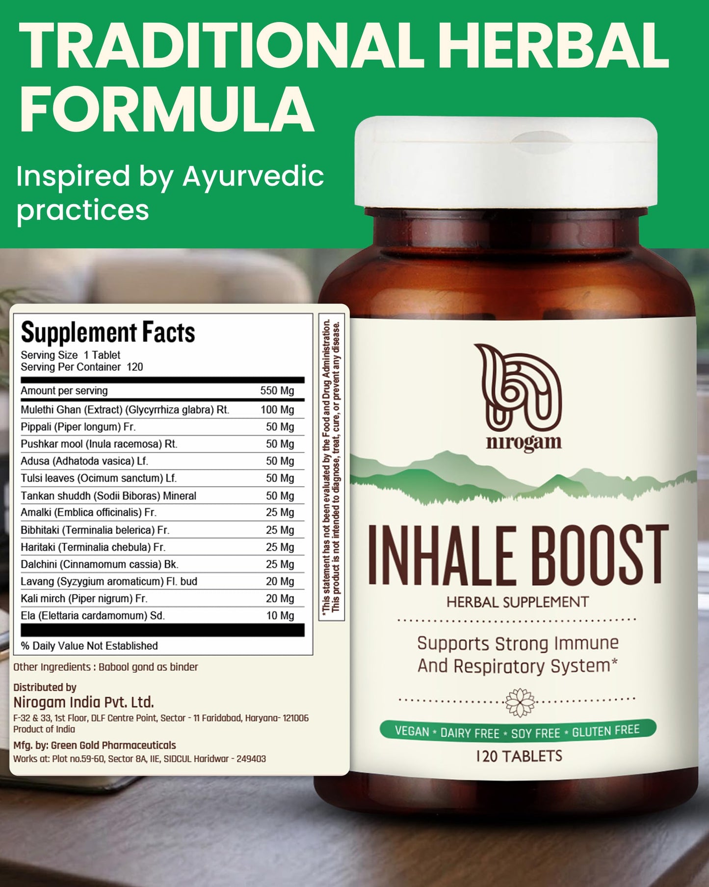 Nirogam Lung Support Supplement Tablet 120 Tablets