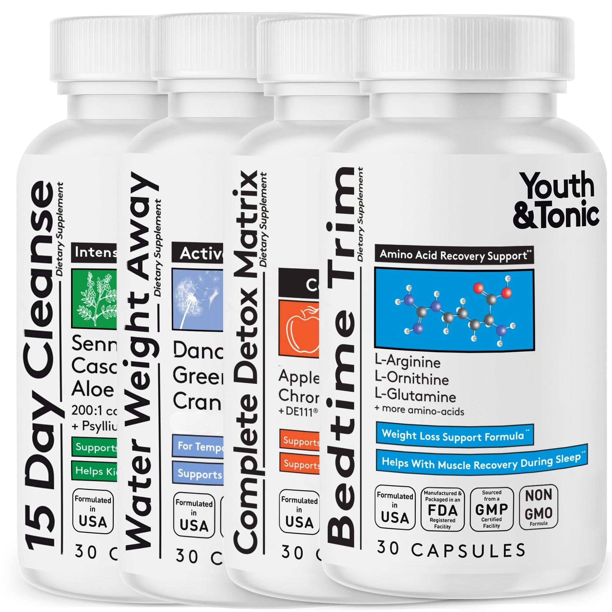 Youth & Tonic Bedtime Trim Detox Cleanse Kick Off Weight Management 120 Capsules