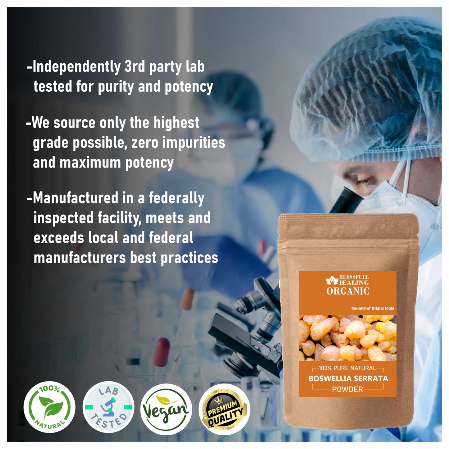 Blessfull Healing Boswellia Serrata Powder Organic 3.5274 oz