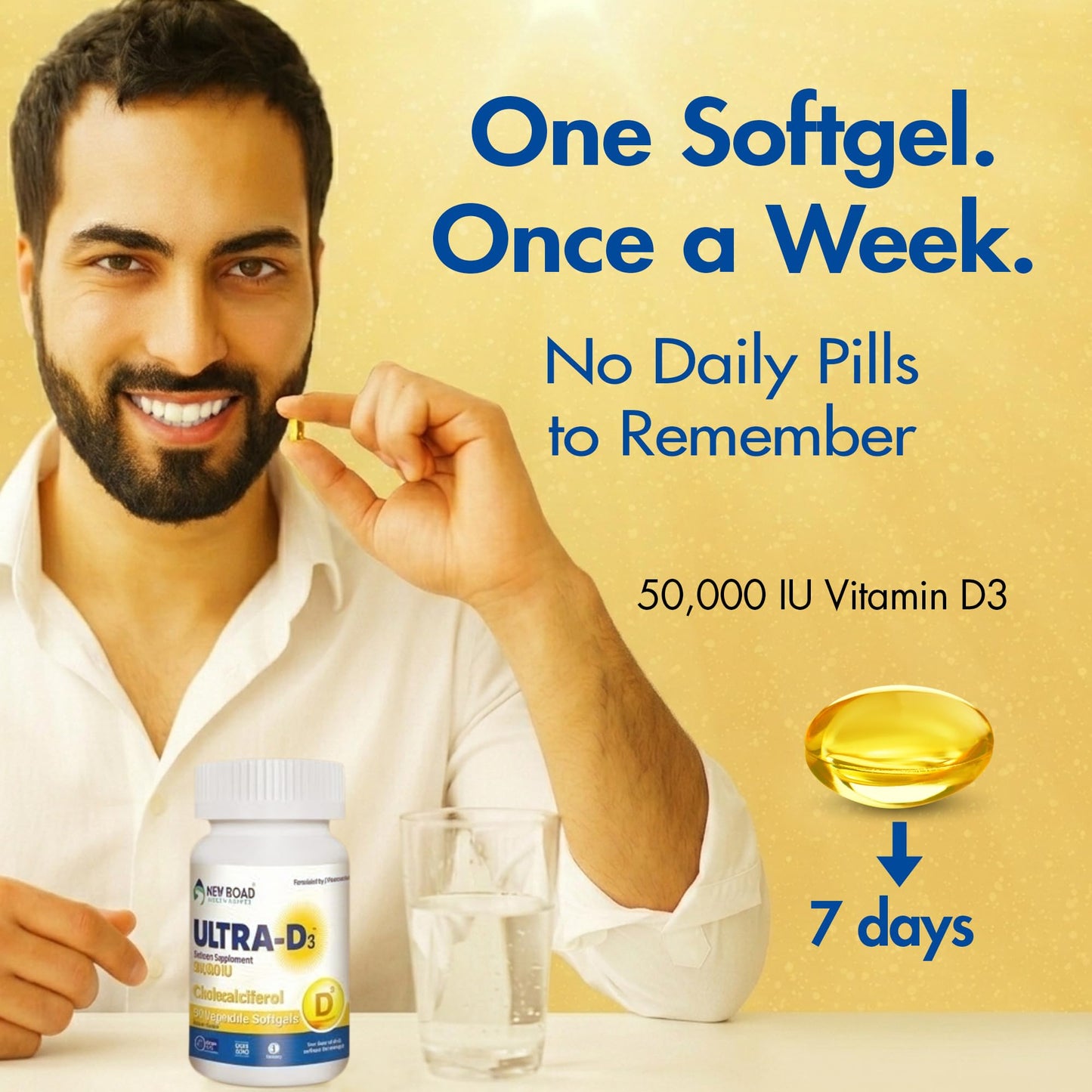 ULTRA-D3 Once-Weekly Vitamin D3 50,000 IU Softgels, 50 Count