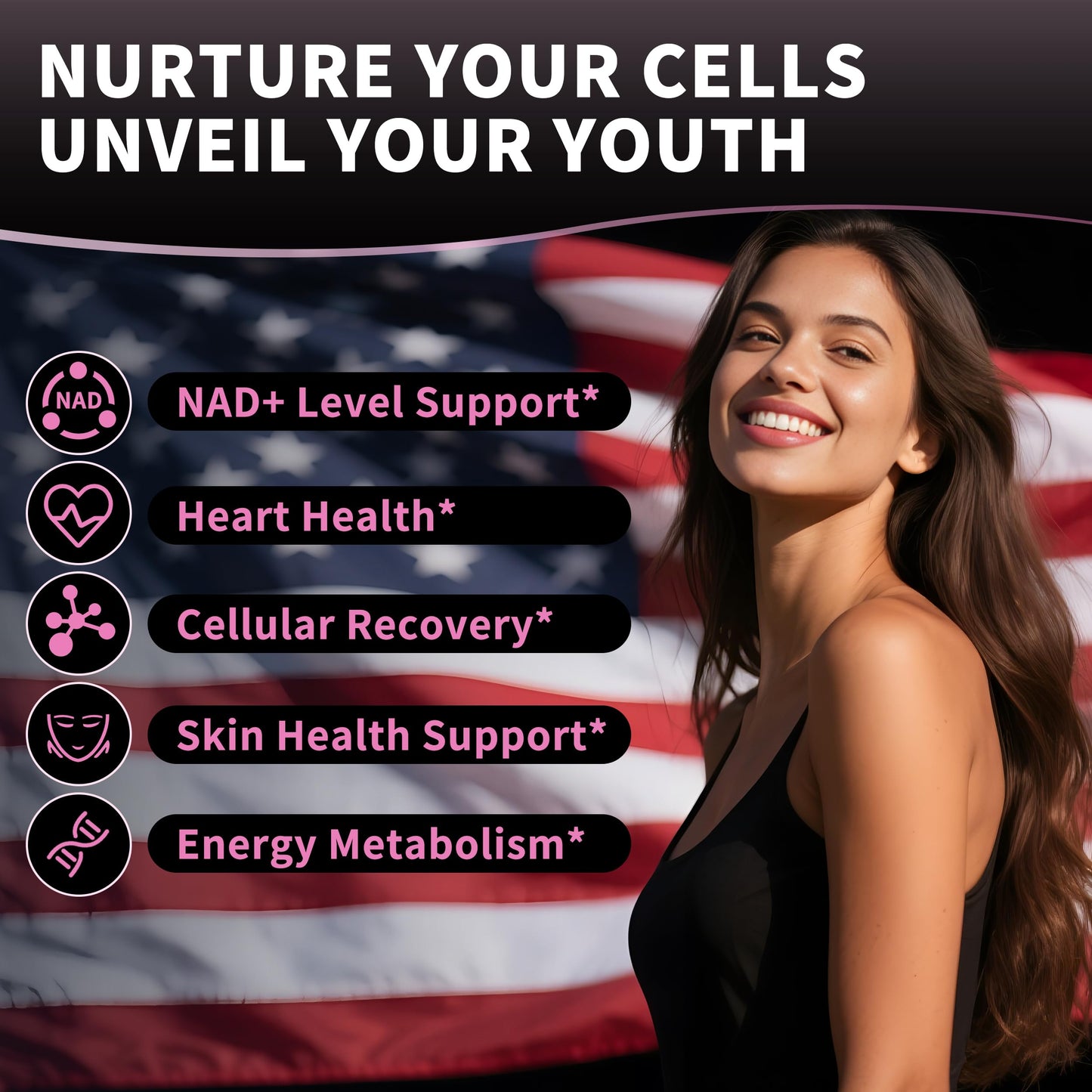 Herbance NAD+ Gummies, Liposomal NAD Plus Supplement, 500mg NAD+, 60 Gummies