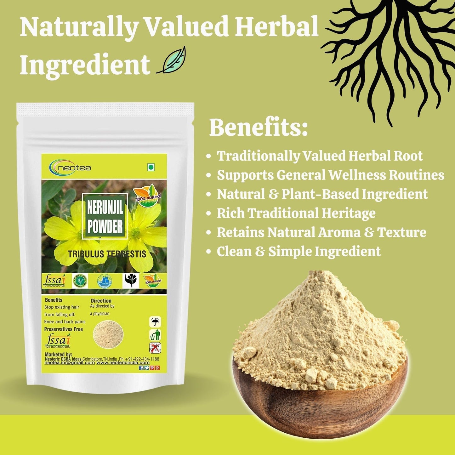 neotea Tribulus Terrestris Nerunjil Powder, 10.58 Ounce