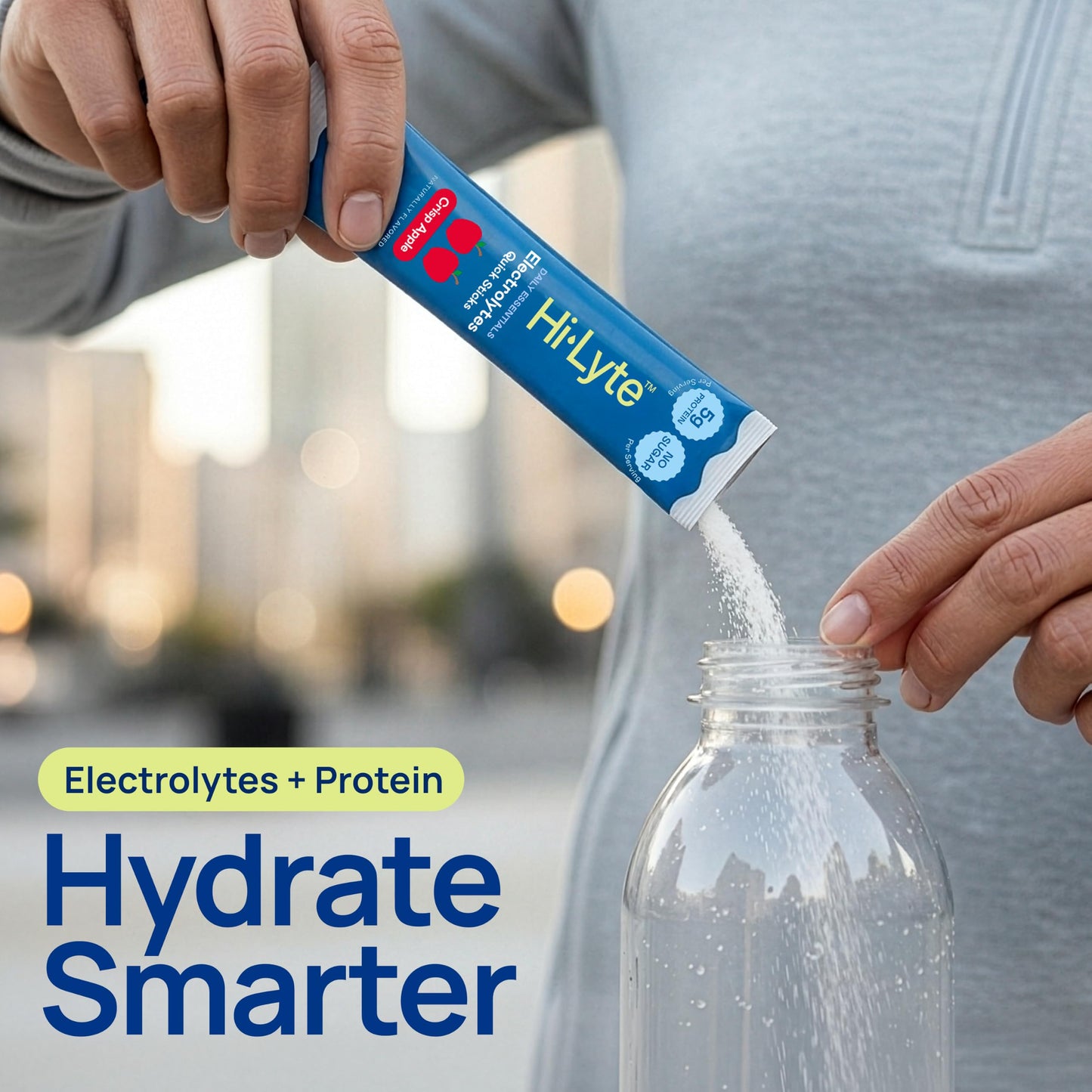 Hi-Lyte Electrolytes + Protein Quick Sticks Crisp Apple Powder