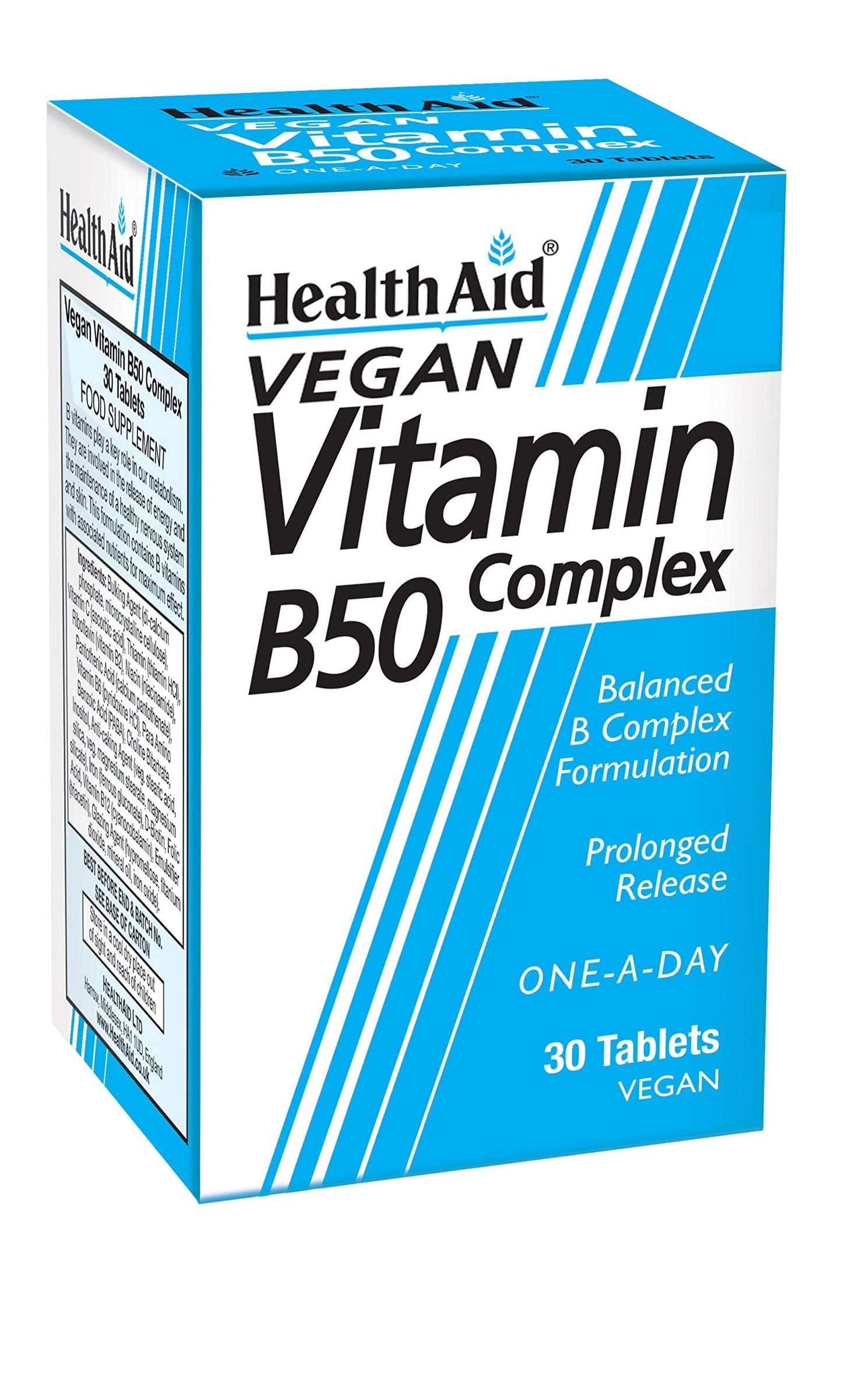 HealthAid Vitamin B50 Complex Prolonged Release Tablet, 30 Tablets