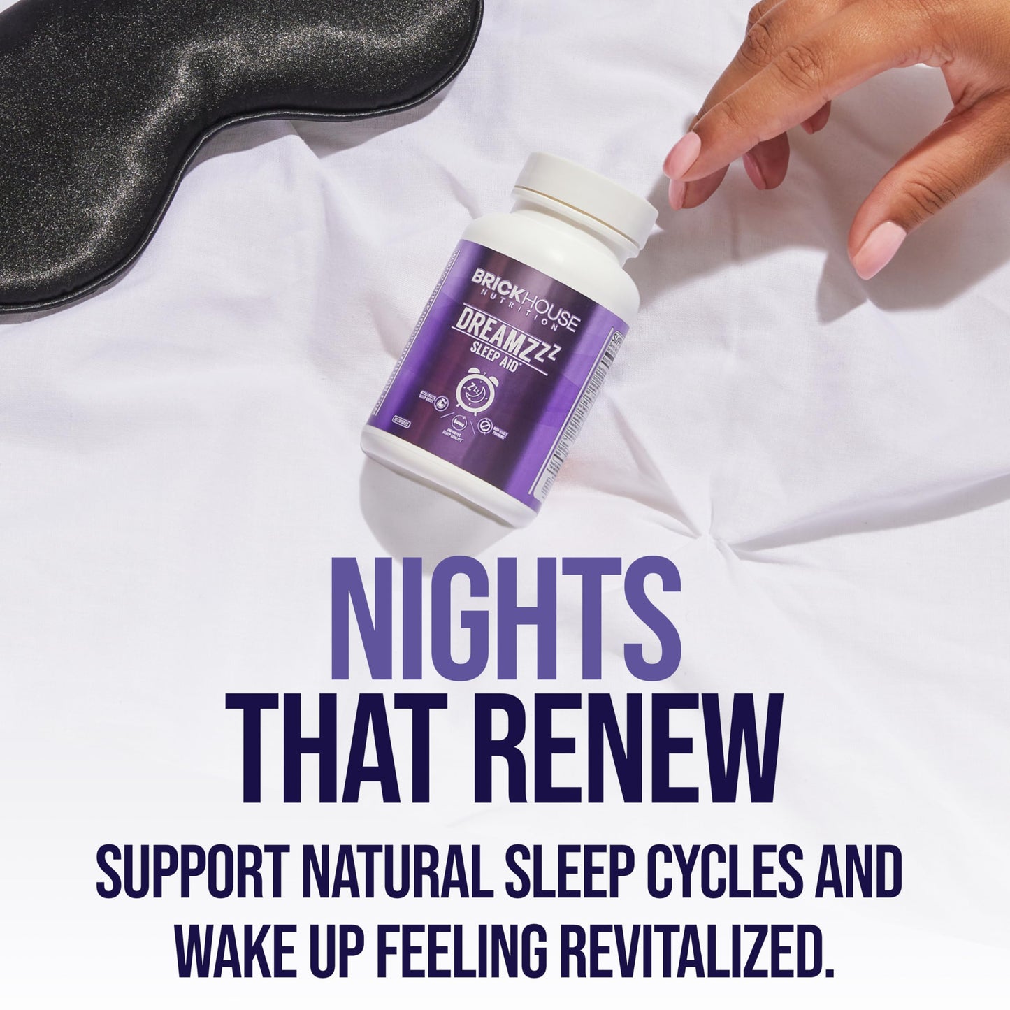 BRICKHOUSE NUTRITION DreamZzz Natural Sleep Aid with Melatonin 5mg Powder, 3 oz