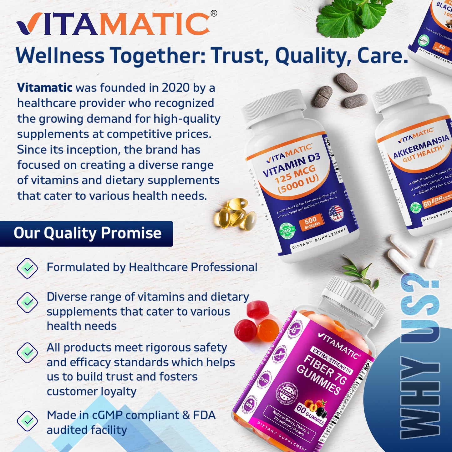 Vitamatic L-Tryptophan 1000mg Tablets, 120 Count
