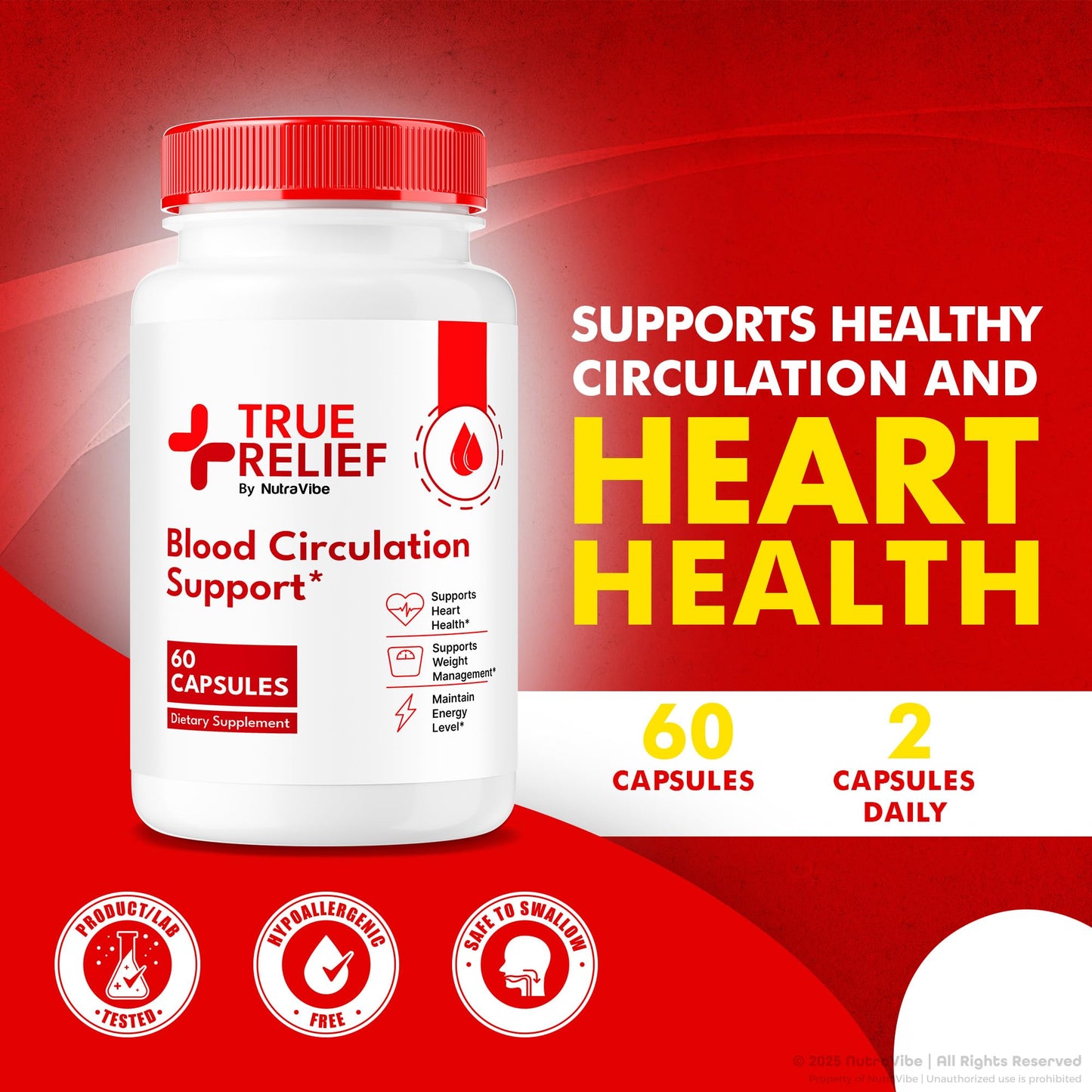 NutraVibe True Relief Blood Balance Support Capsules, 180 Capsules