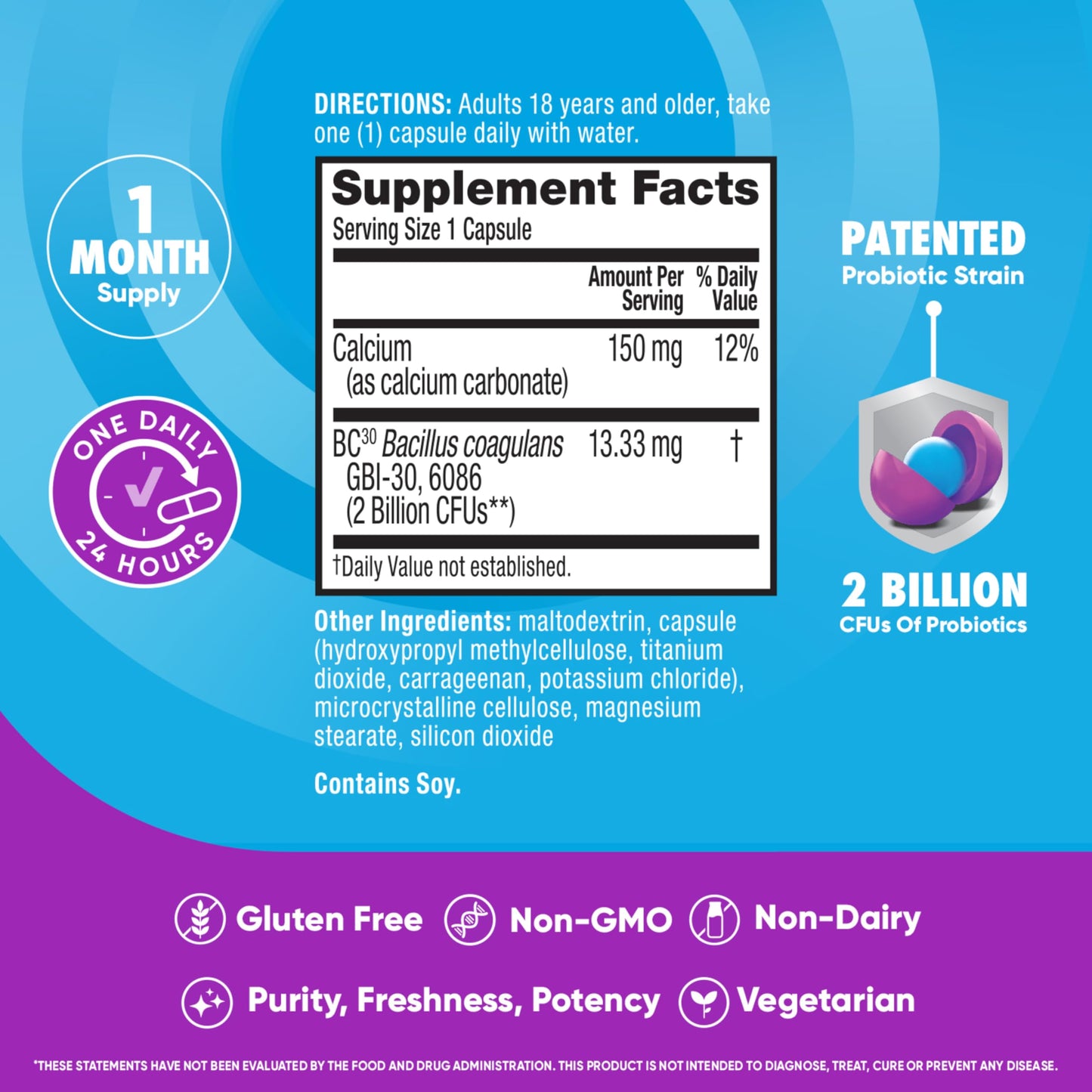 Digestive Advantage Daily Probiotic Capsule 30 Count