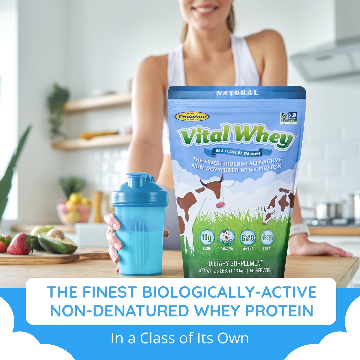 Well Wisdom Proteins Cocoa Grass-Fed Whey Protein Powder, 40 Servings