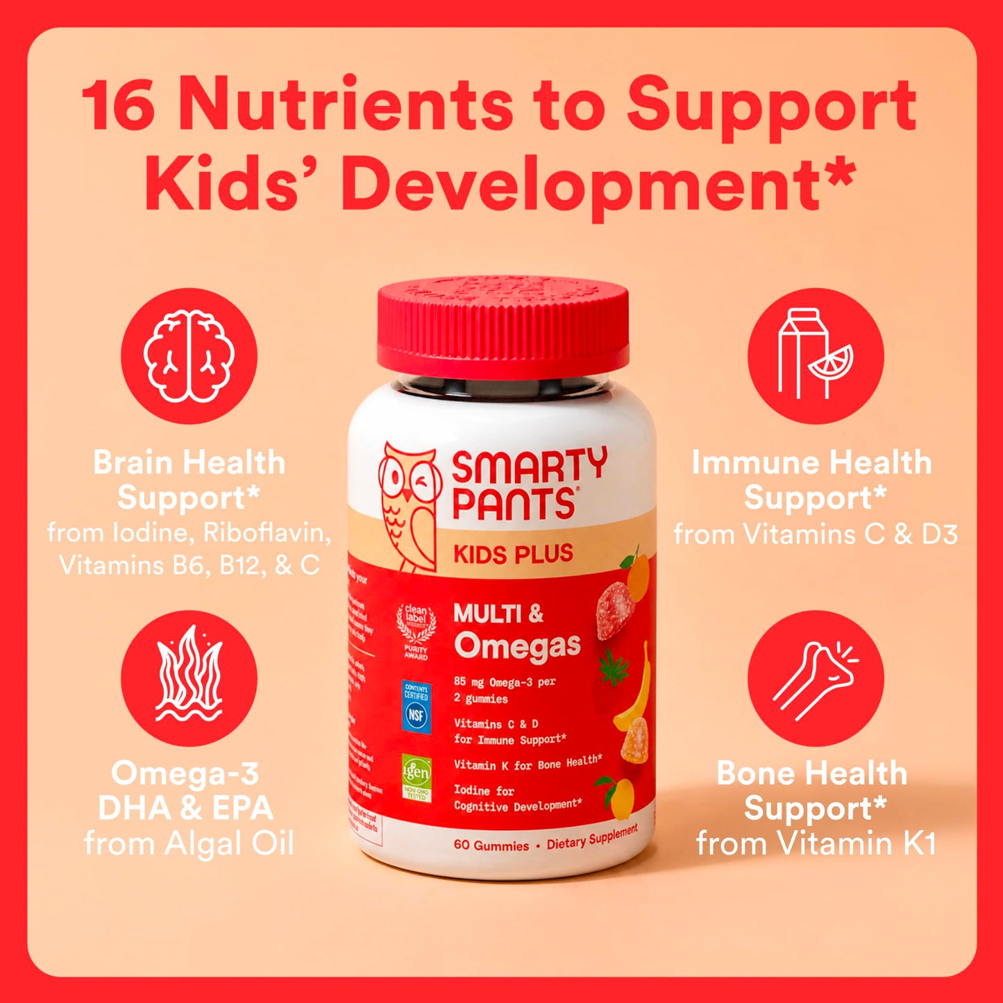 SmartyPants Kids Multivitamin Gummy 80 Count